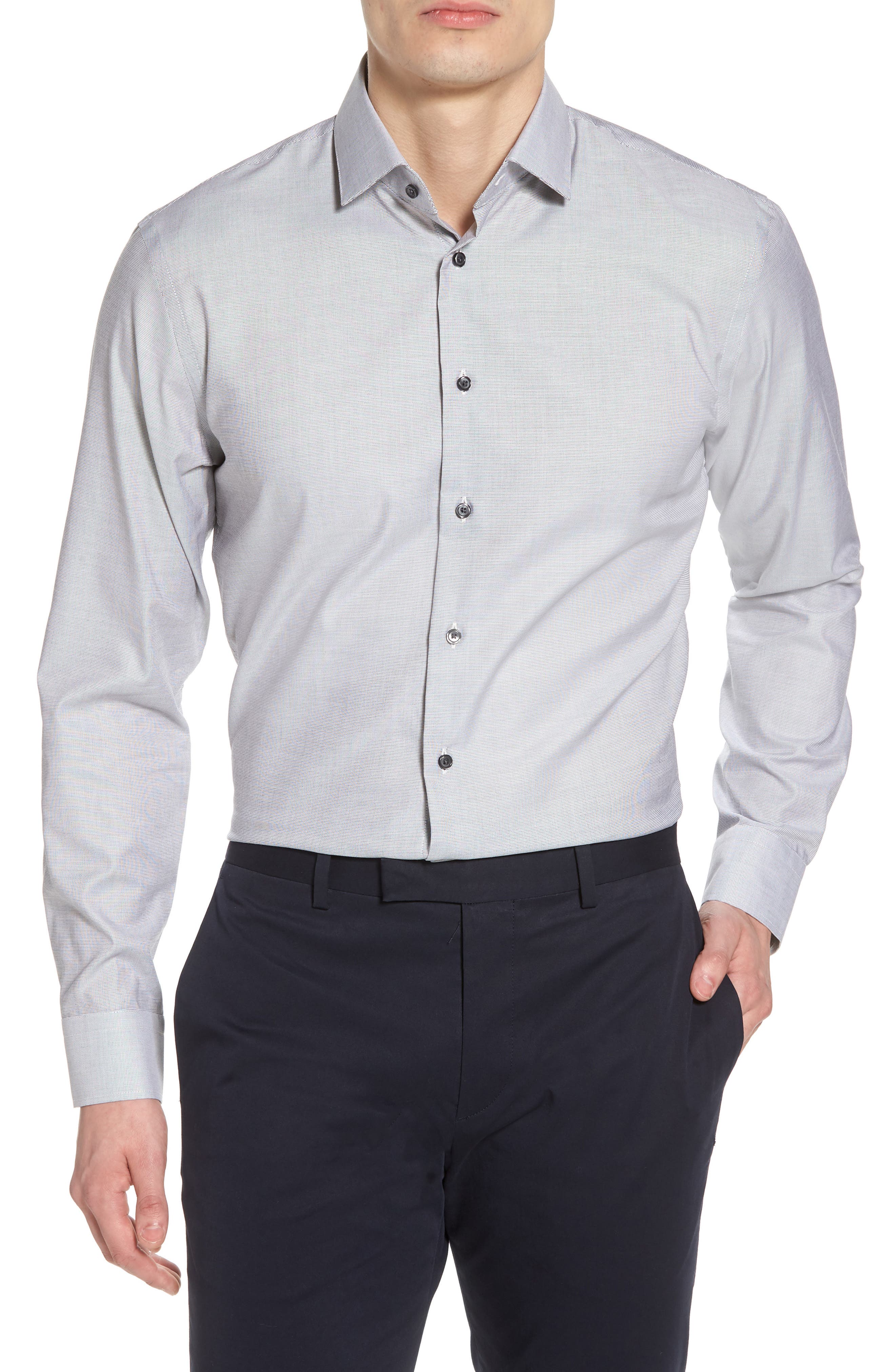 Calibrate Trim Fit NonIron Stretch Solid Dress Shirt Nordstrom