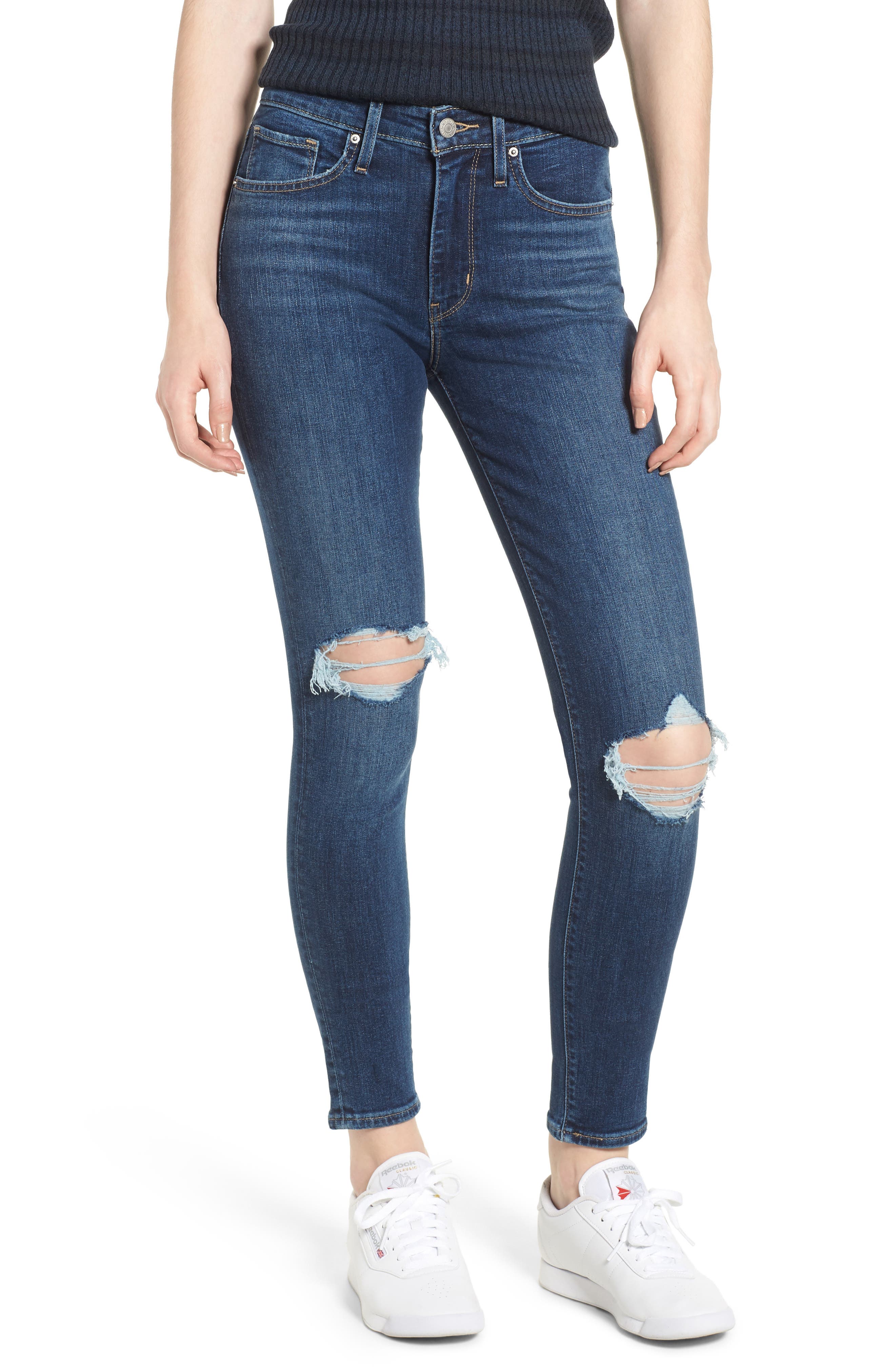 721 high rise ripped skinny jeans