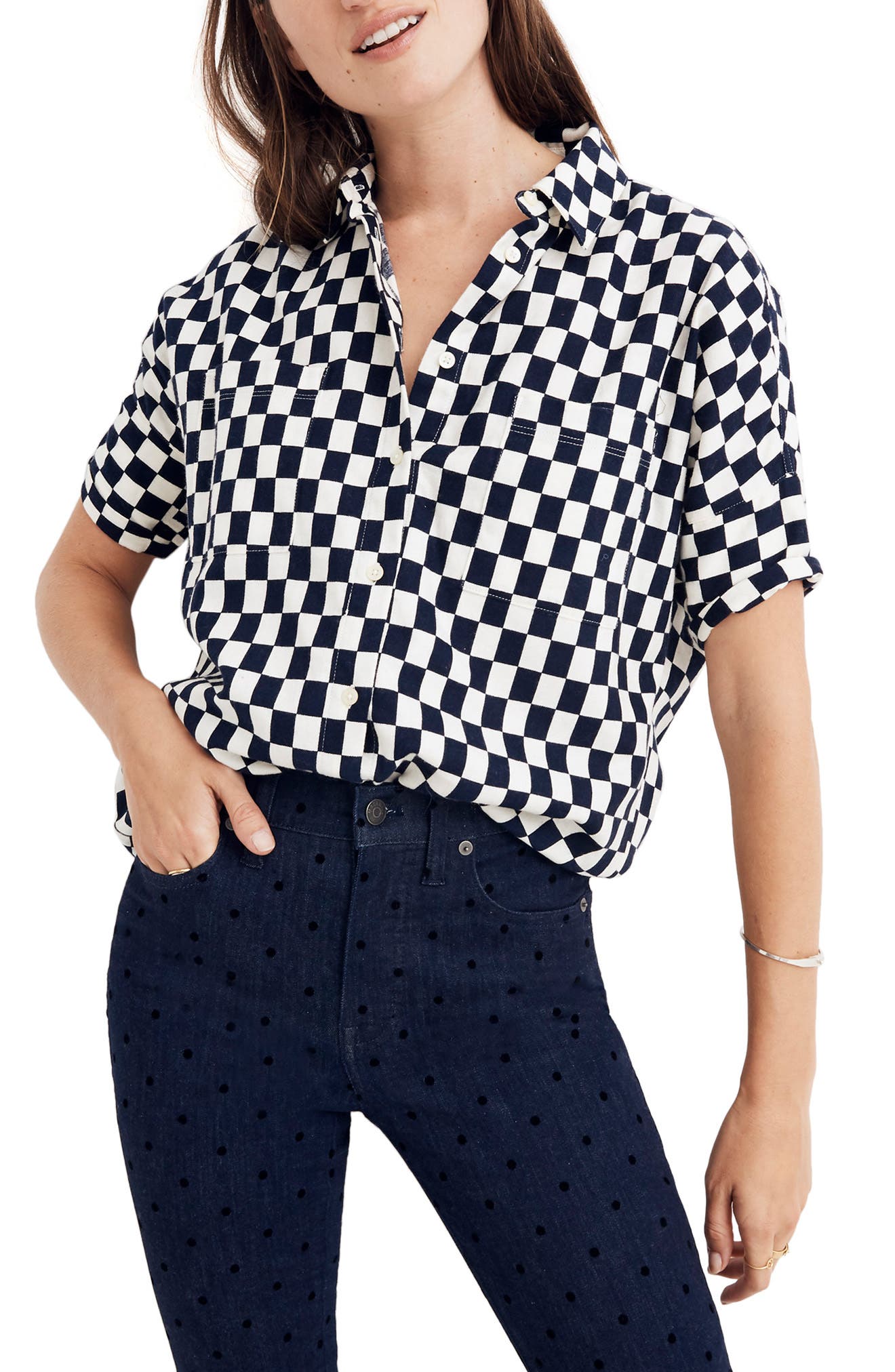 Madewell Courier Flannel Shirt, Blue