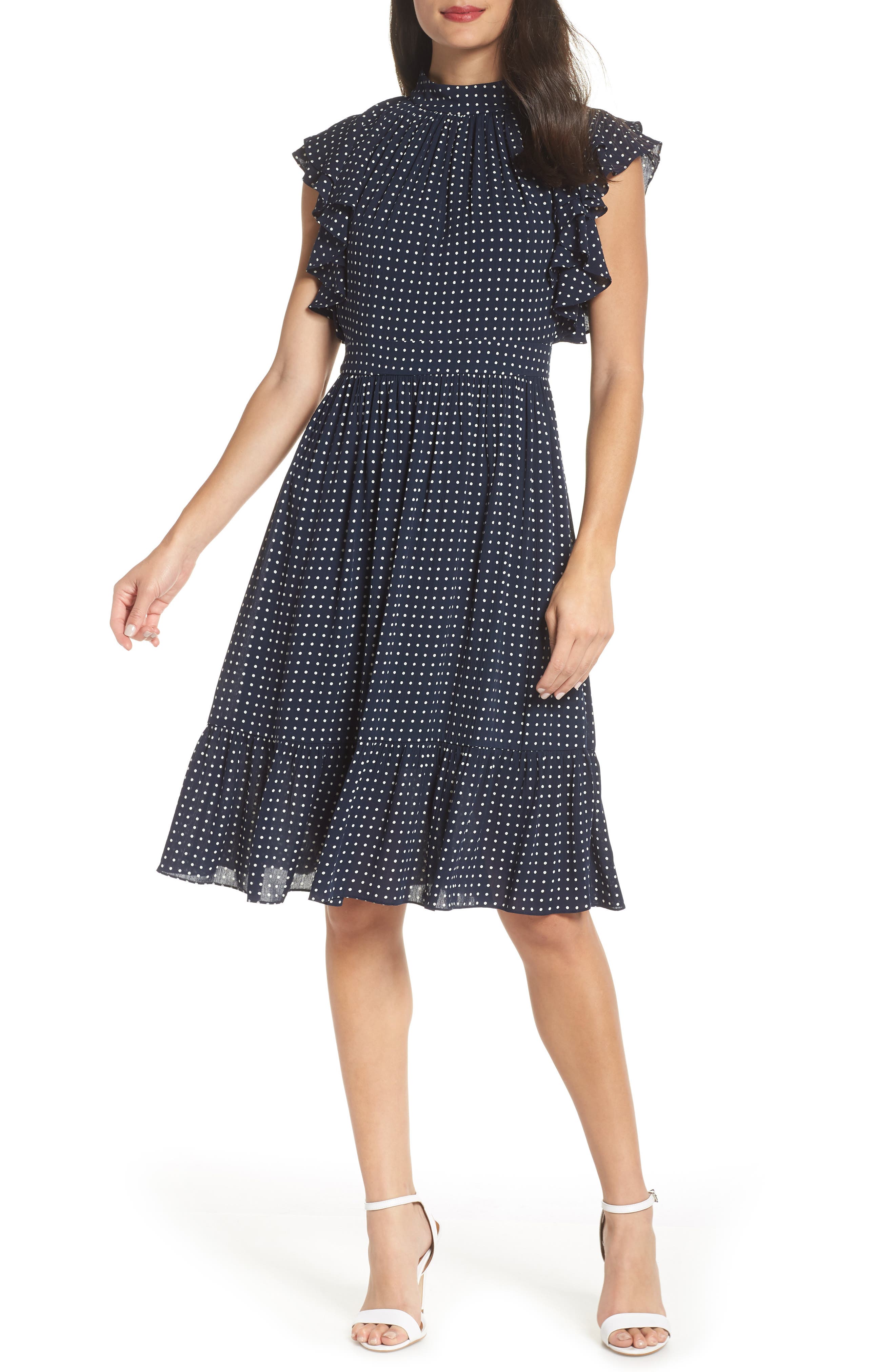 Chelsea28 Flutter Sleeve Dress, (similar to 1-1) - Blue