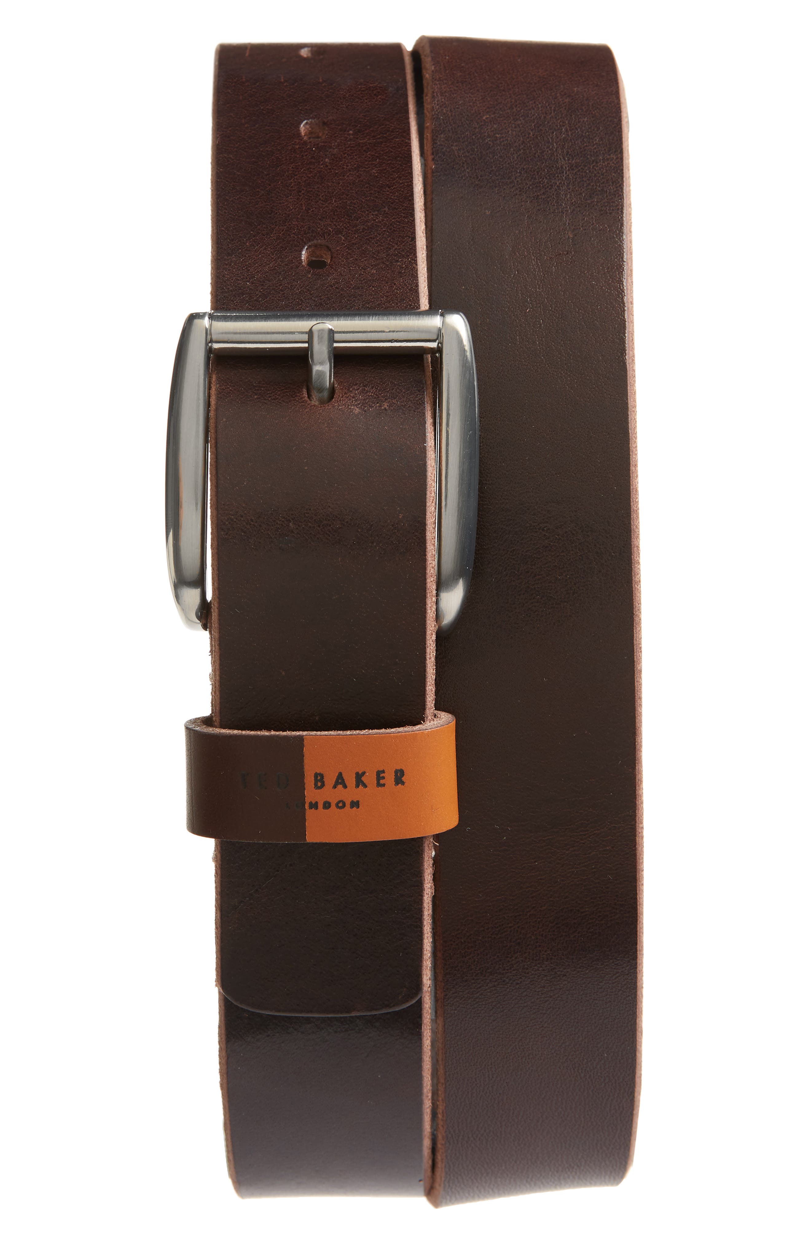 Ted Baker London Quica Leather Belt, Chocolate