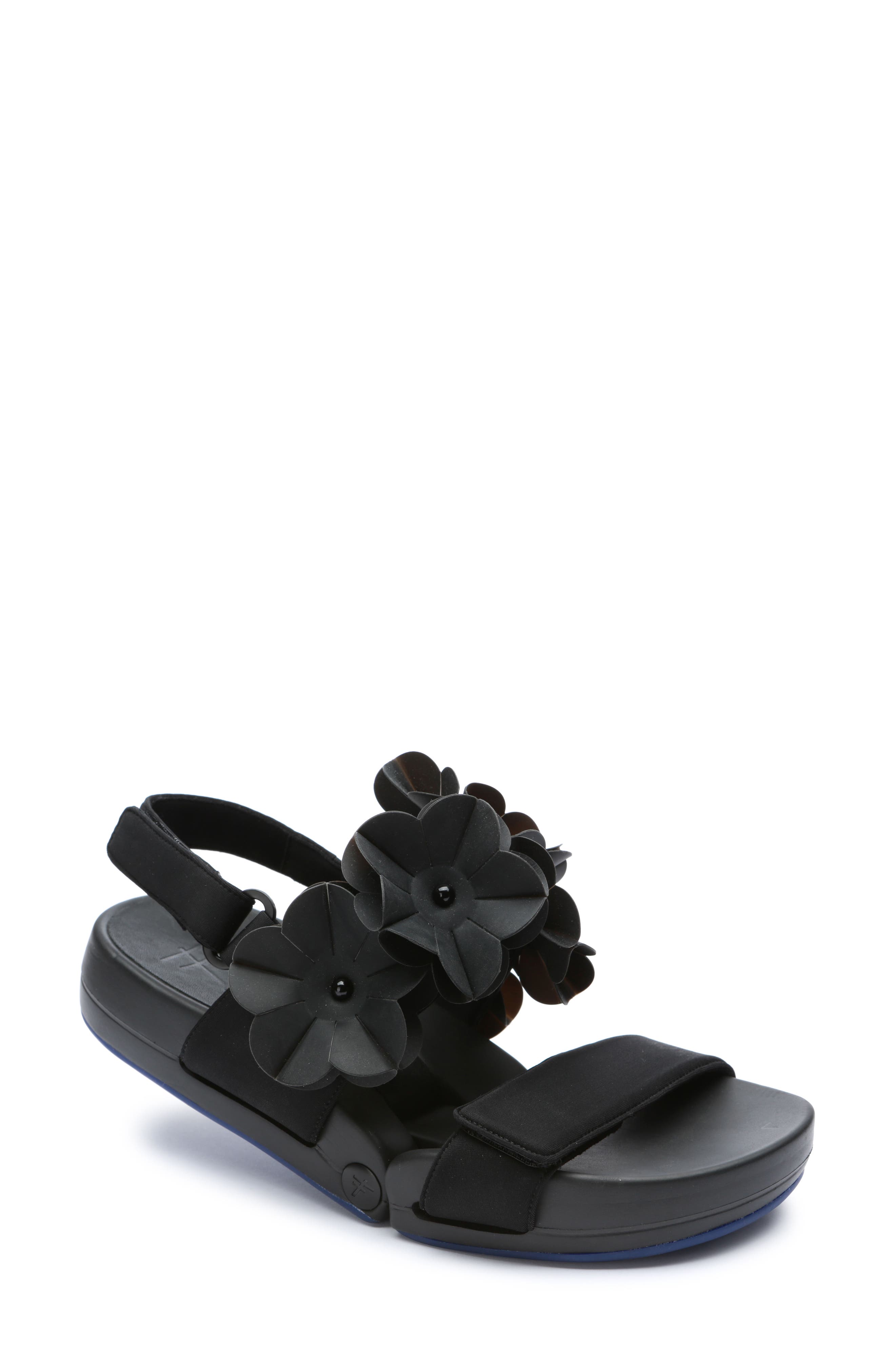 Figs By Fiigueroa Figulous Flower Sandal Black
