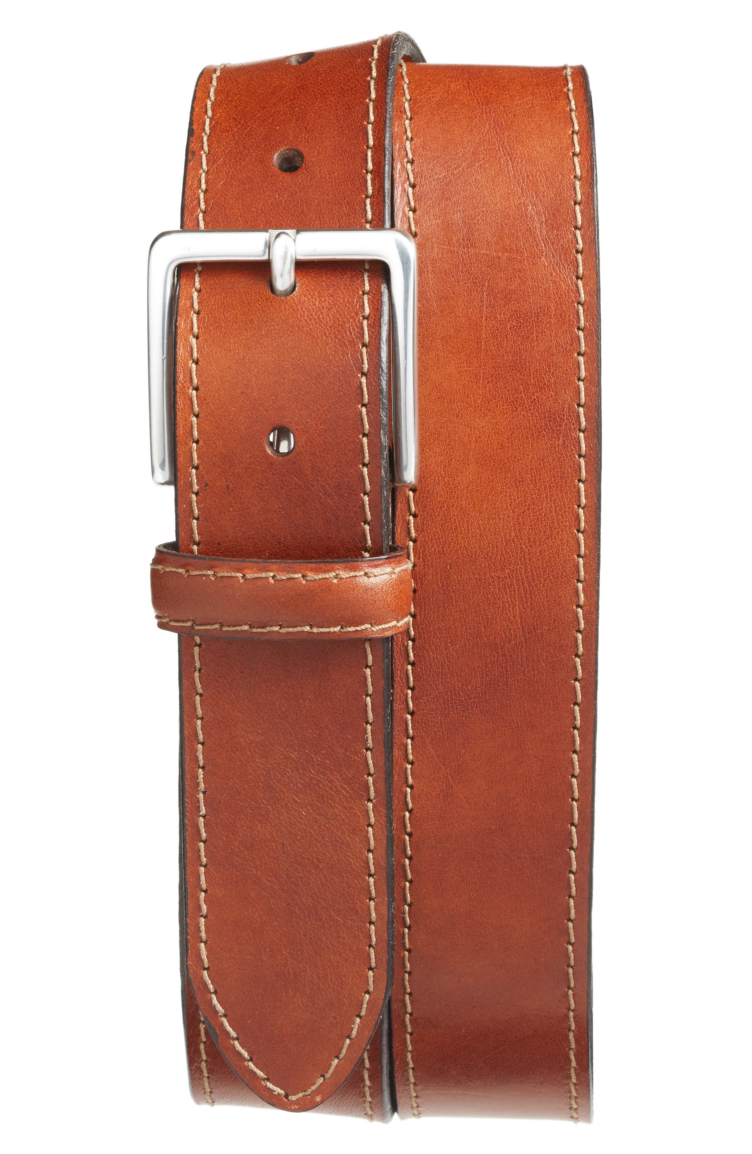Bosca The Franco Leather Belt, Amber