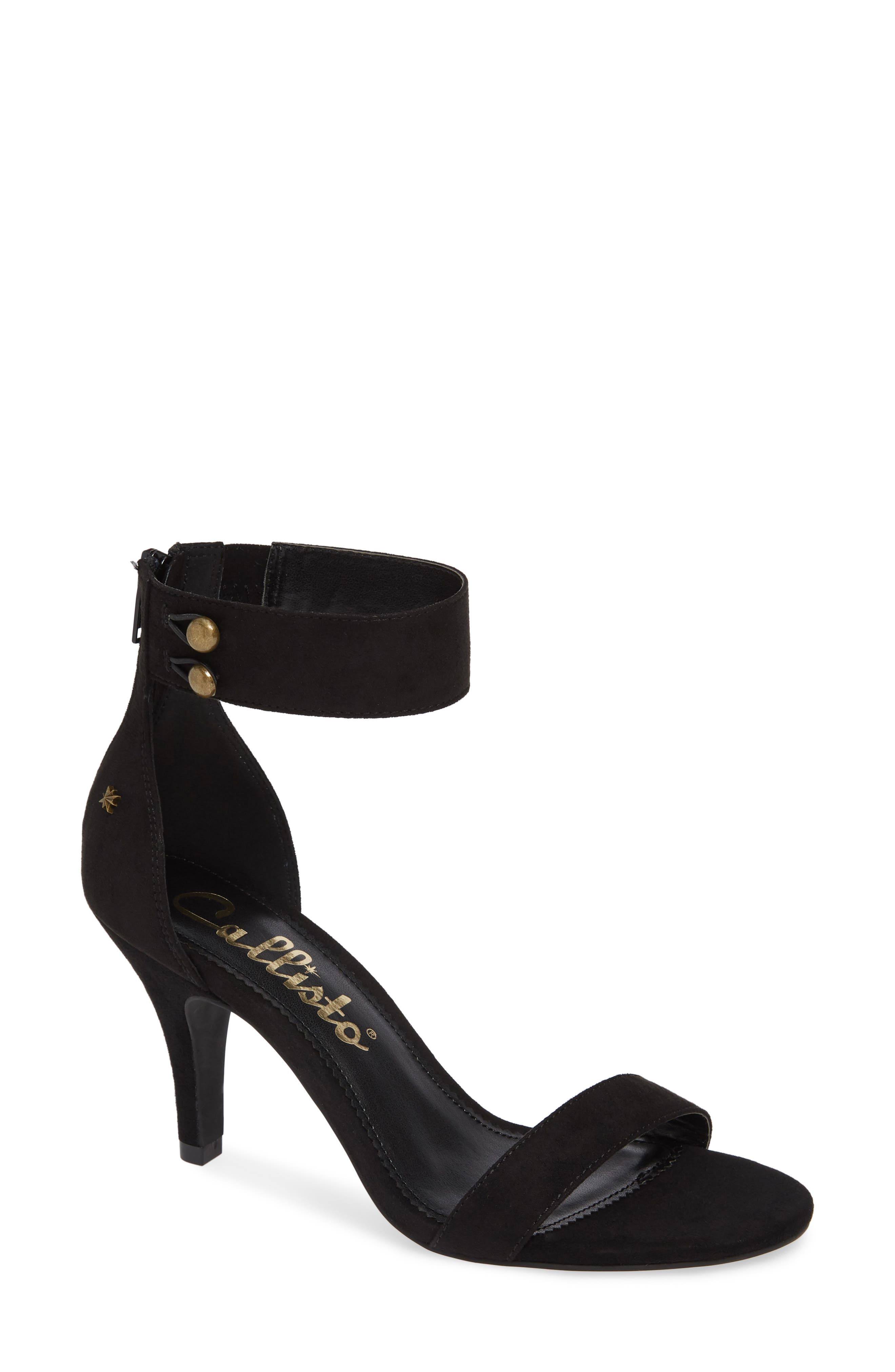 Callisto Catalog Velvet Sandal, Black