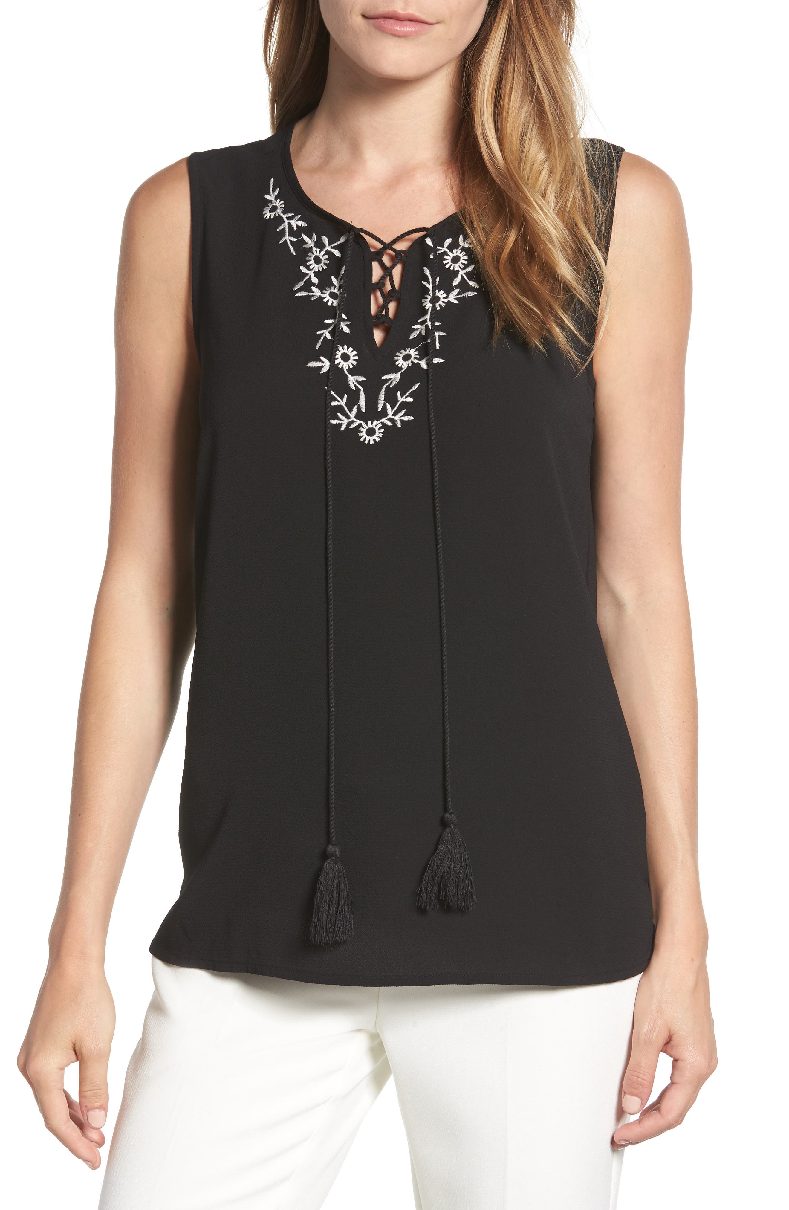 UPC 013803000061 product image for Women's Chaus Embroidered Sleeveless Blouse | upcitemdb.com