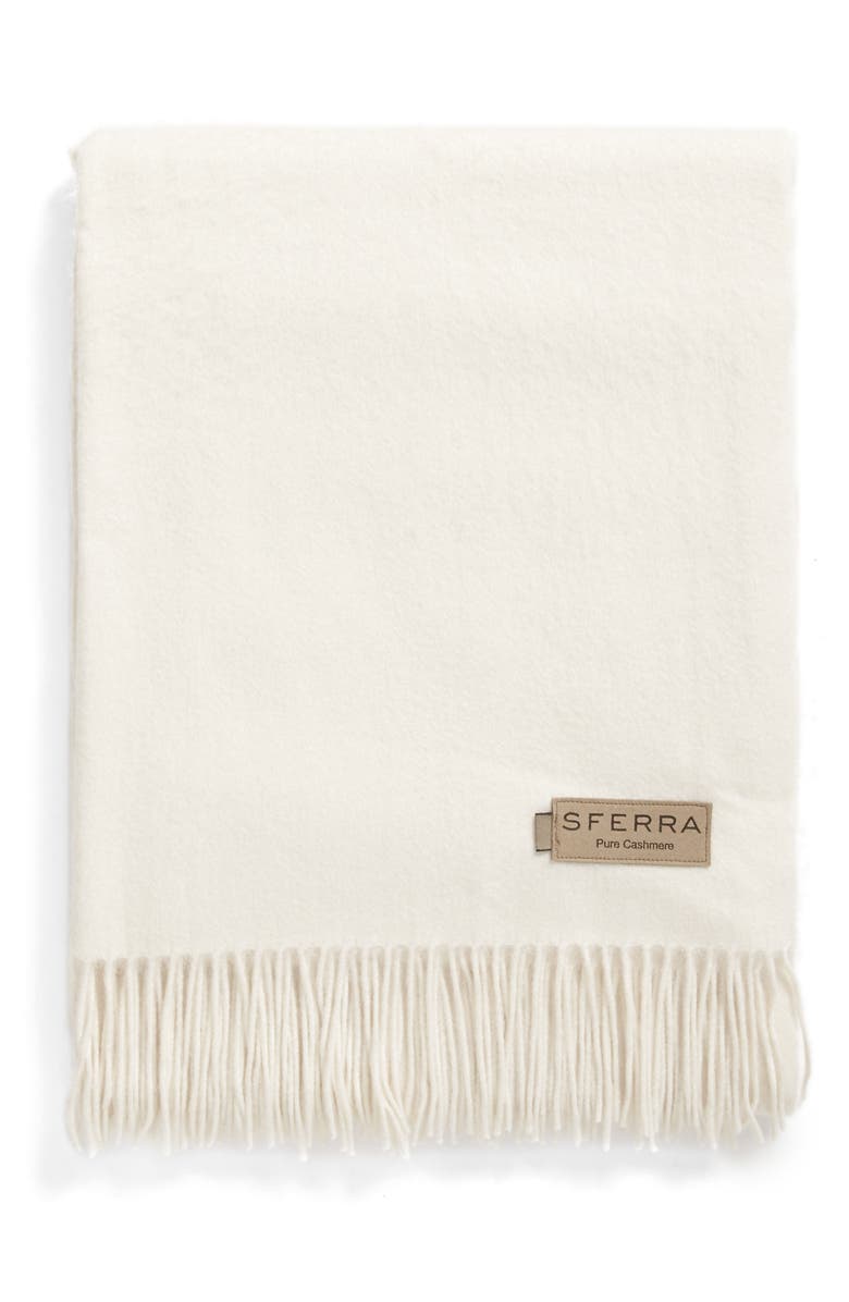 Dorsey Throw in IVORY cashmere blanket