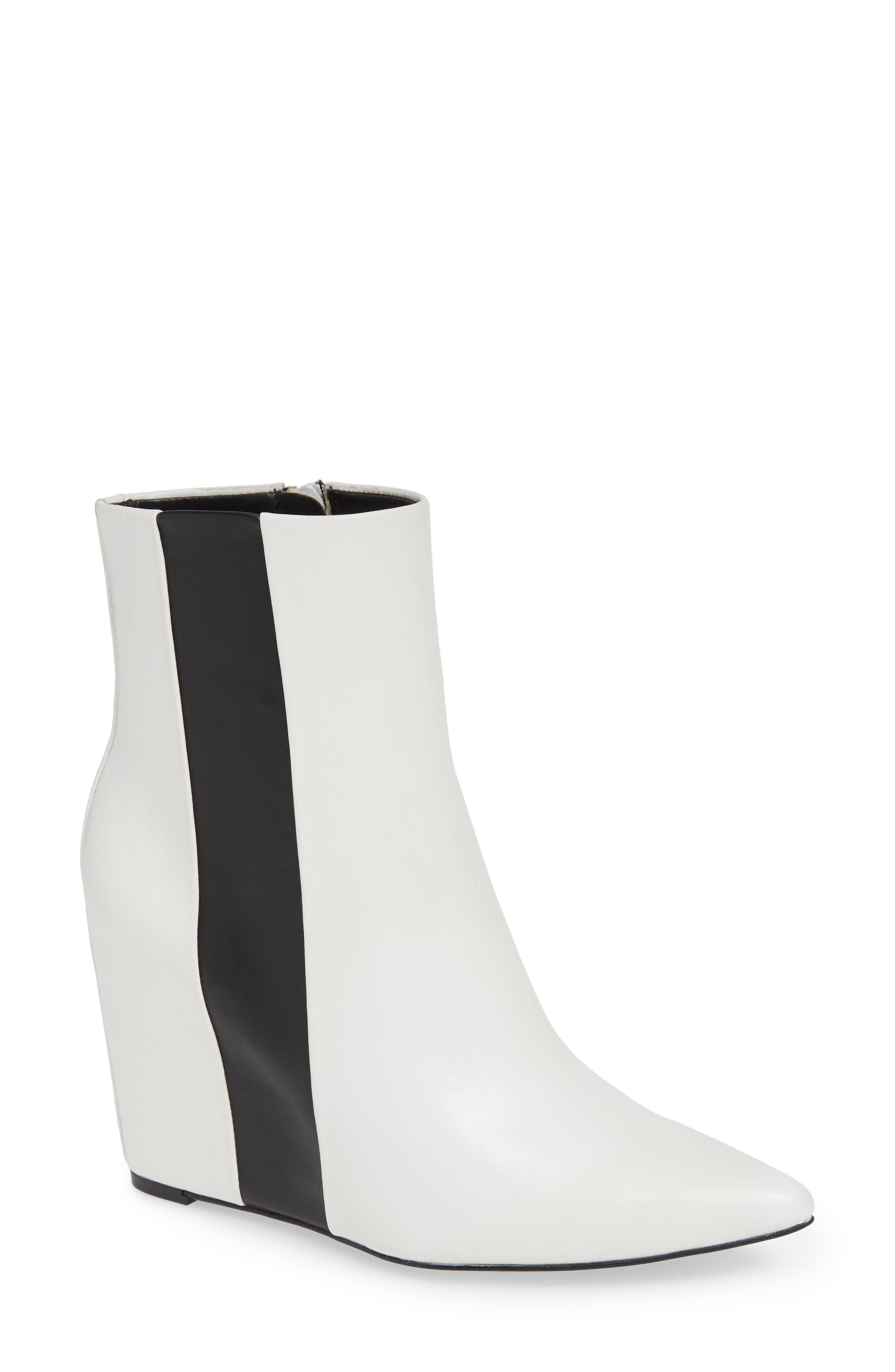 Calvin Klein Yvania Stripe Wedge Bootie, White