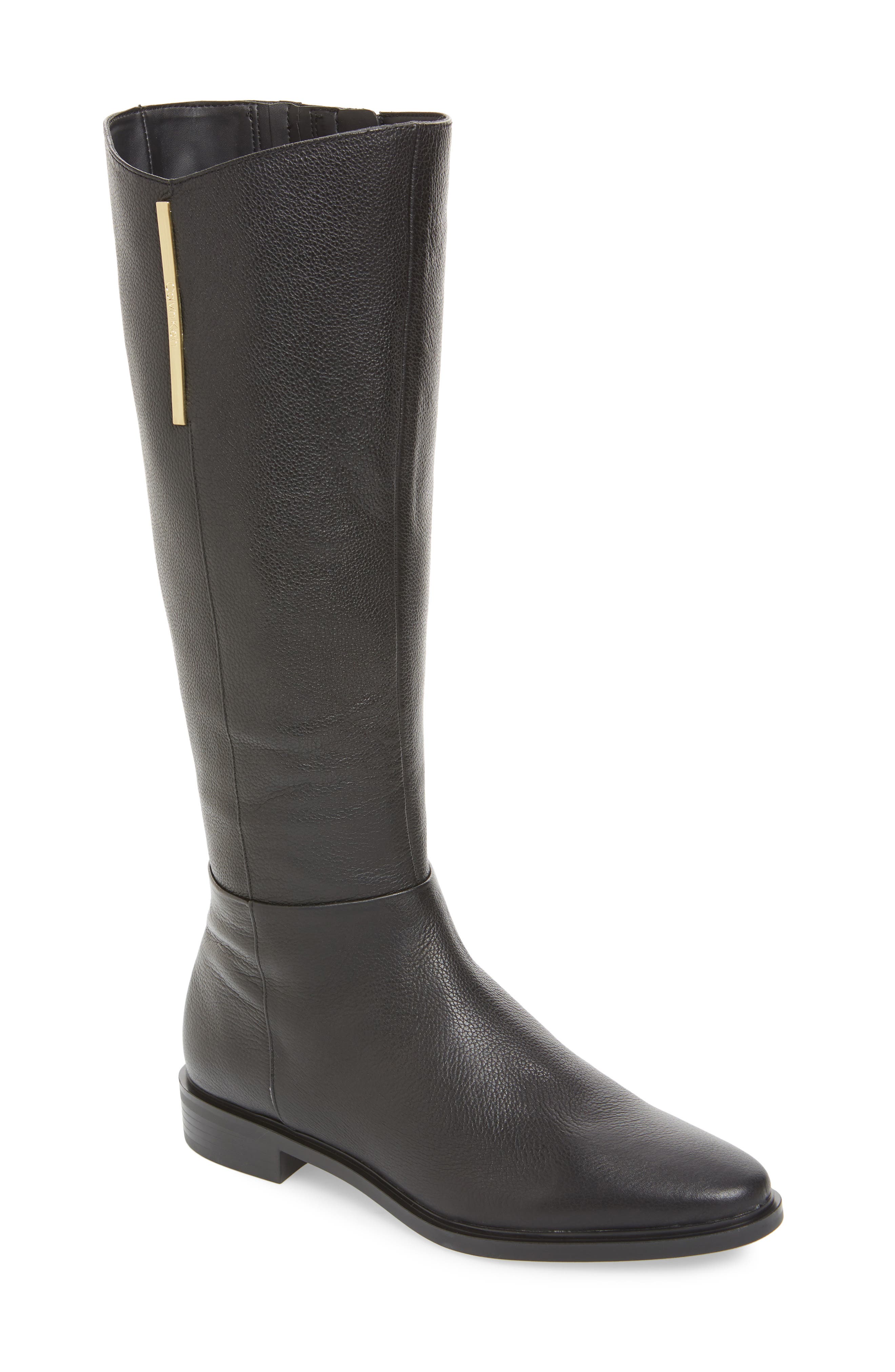 Calvin Klein Francine Knee High Riding Boot- Black