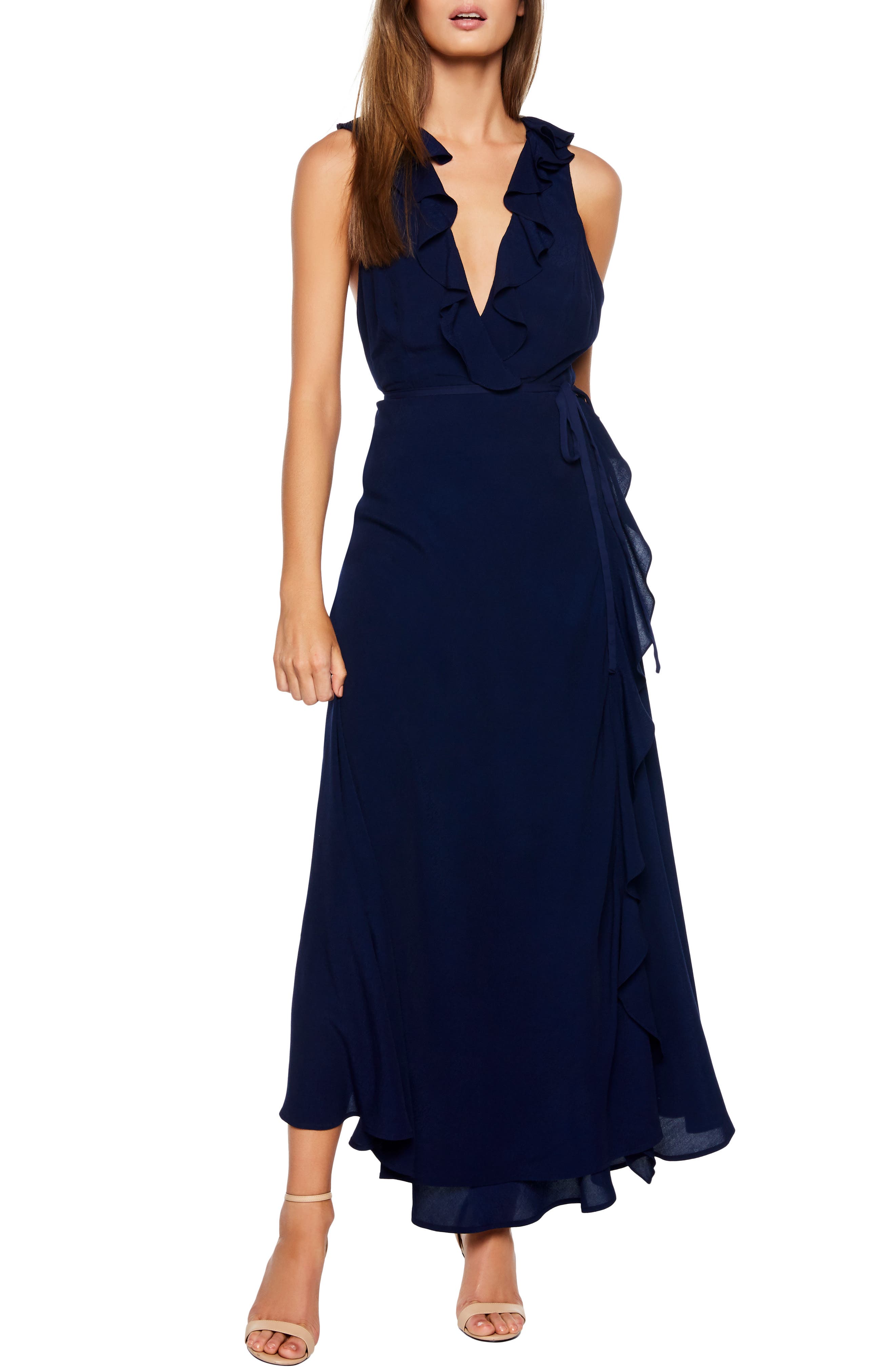 Bardot Alex Ruffle Maxi Dress, Blue