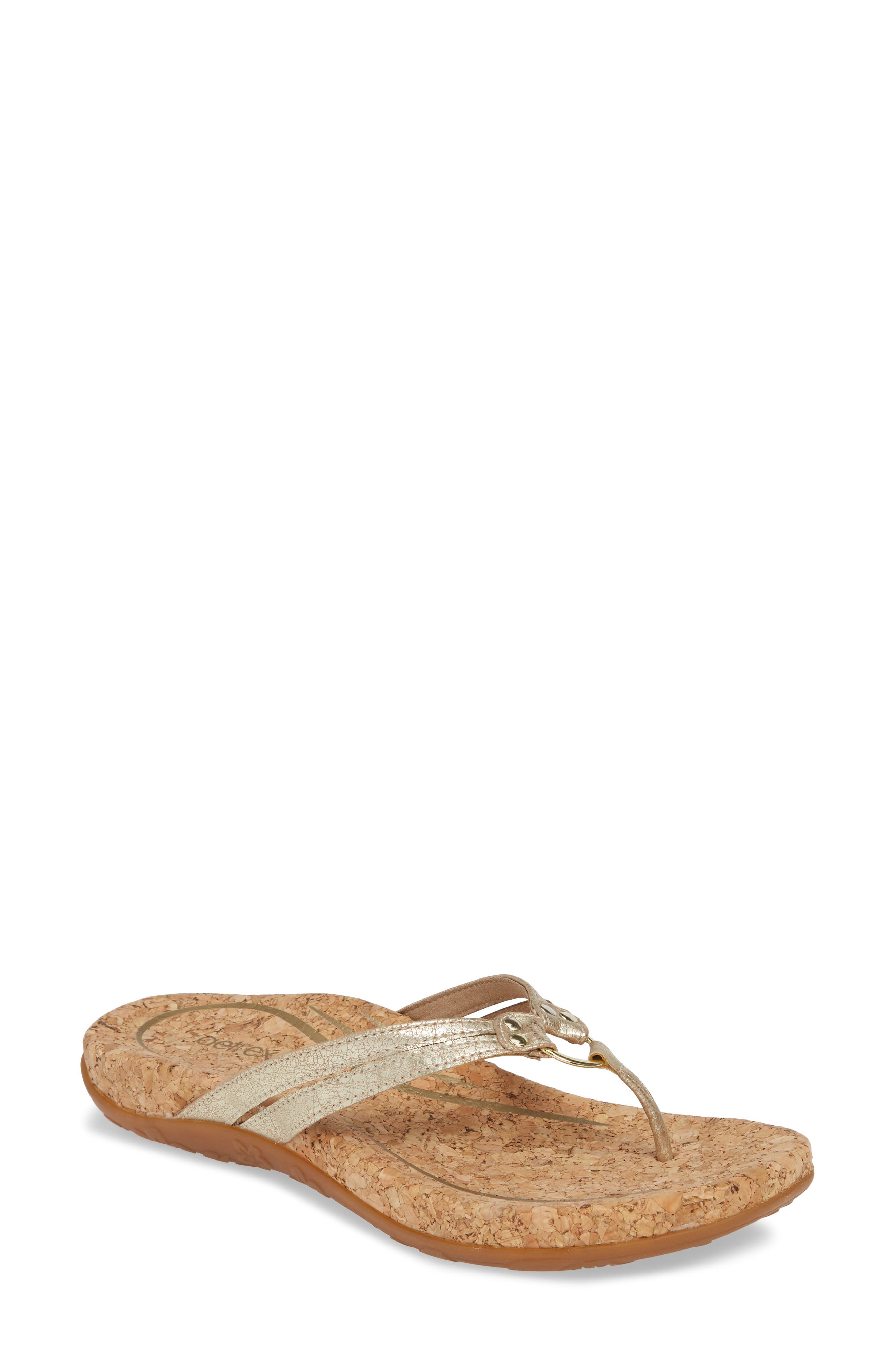 Aetrex Taylor Flip Flop, Metallic