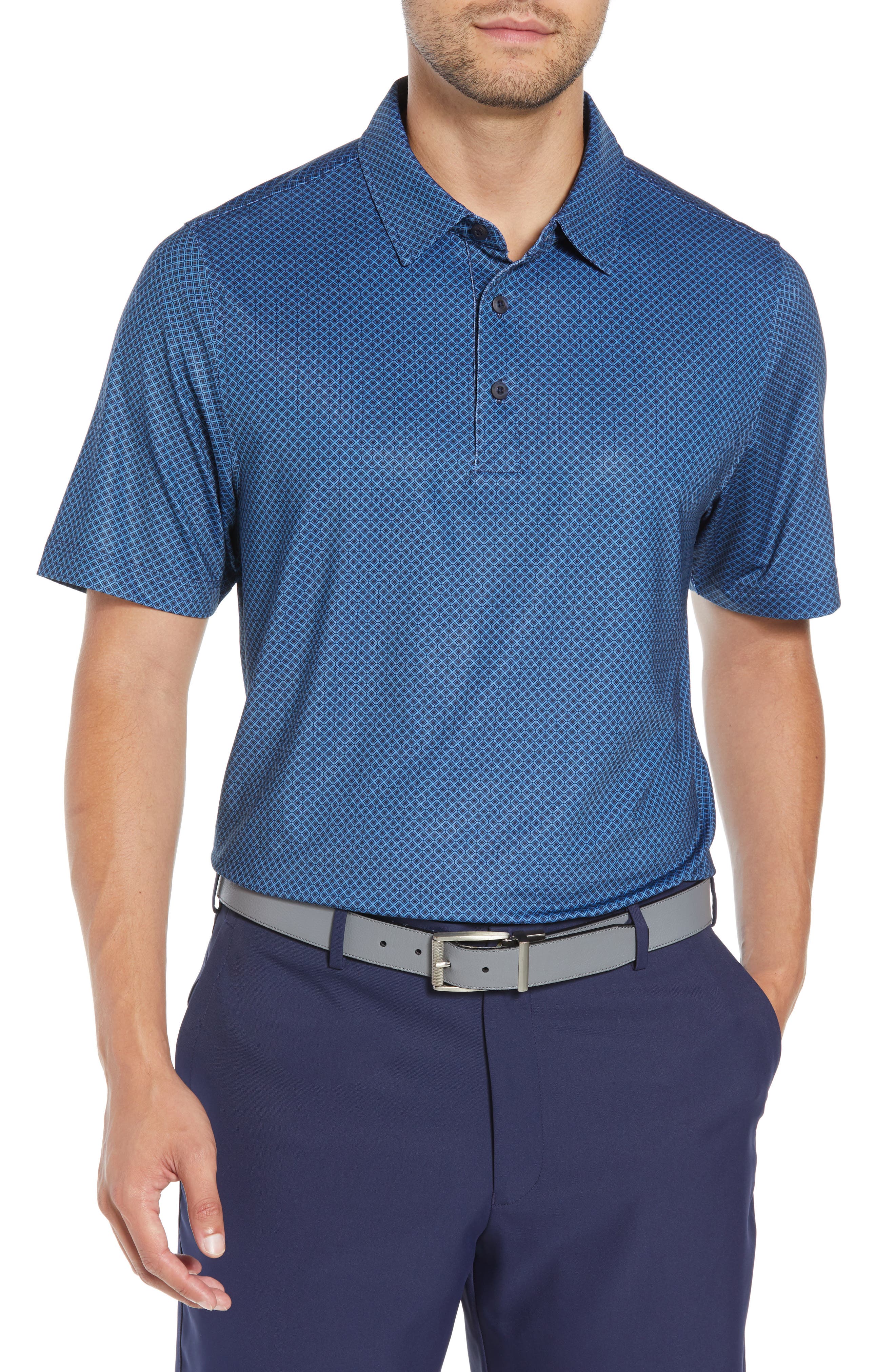 Cutter & Buck Edmond Microprint Polo, Blue