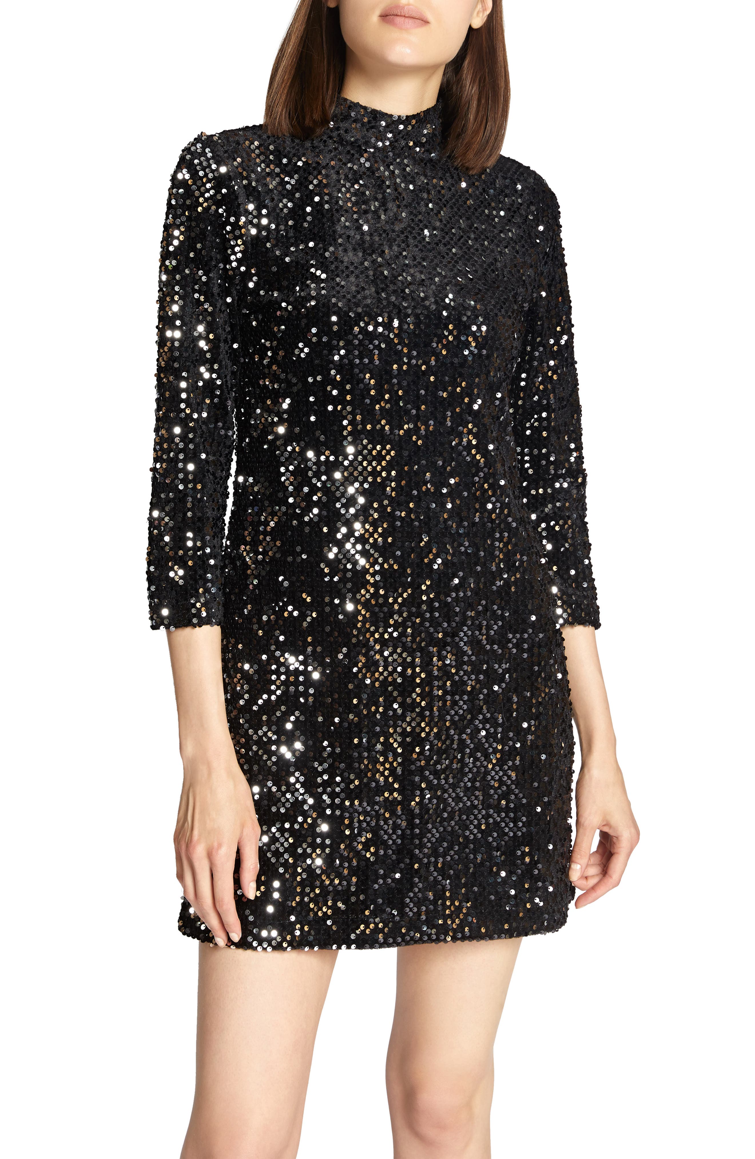 Petite Sanctuary Keep Your Heads Up Sequin Shift Dress, None