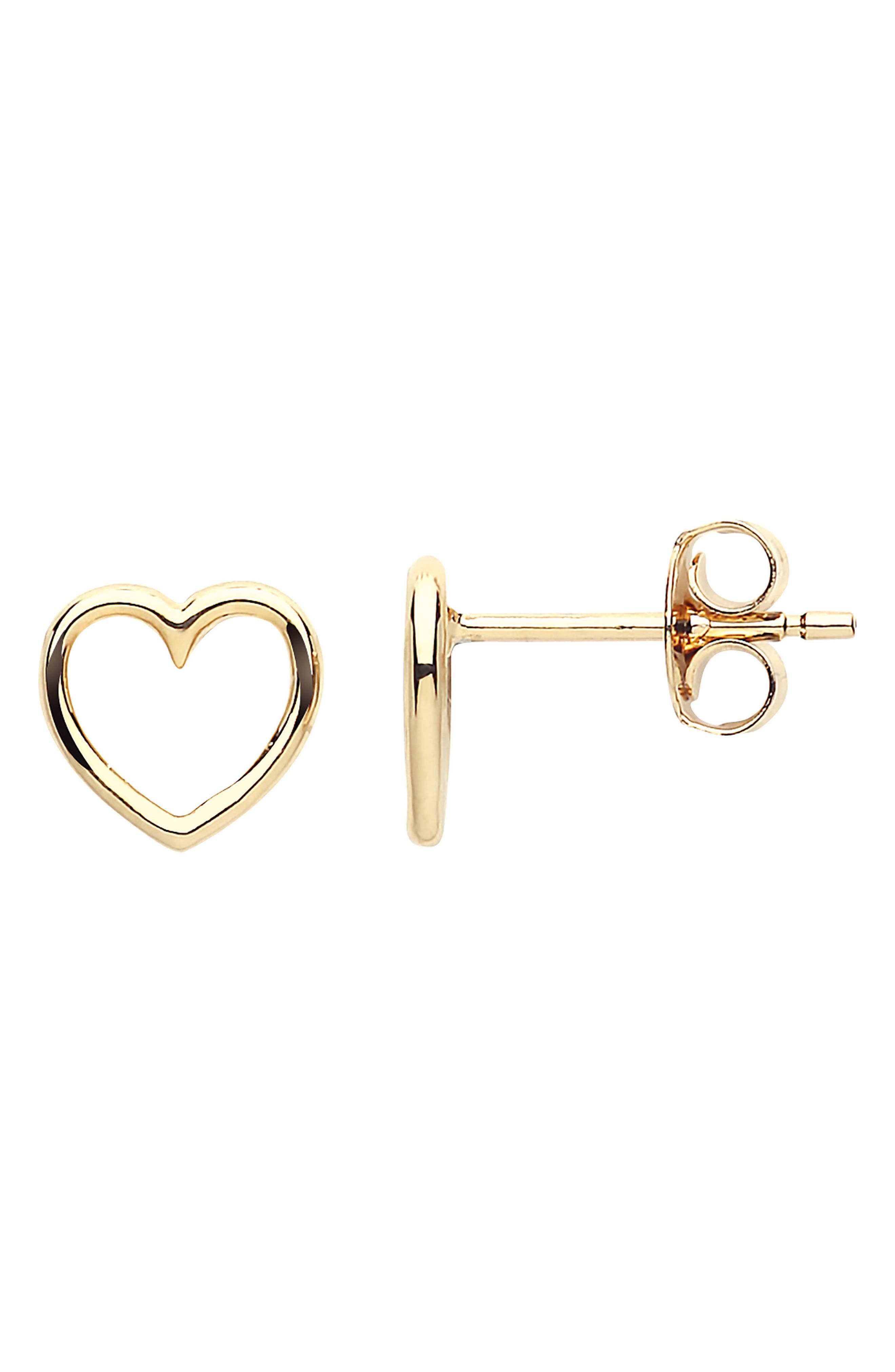 Estella Bartlett Small Open Heart Stud Earrings Nordstrom