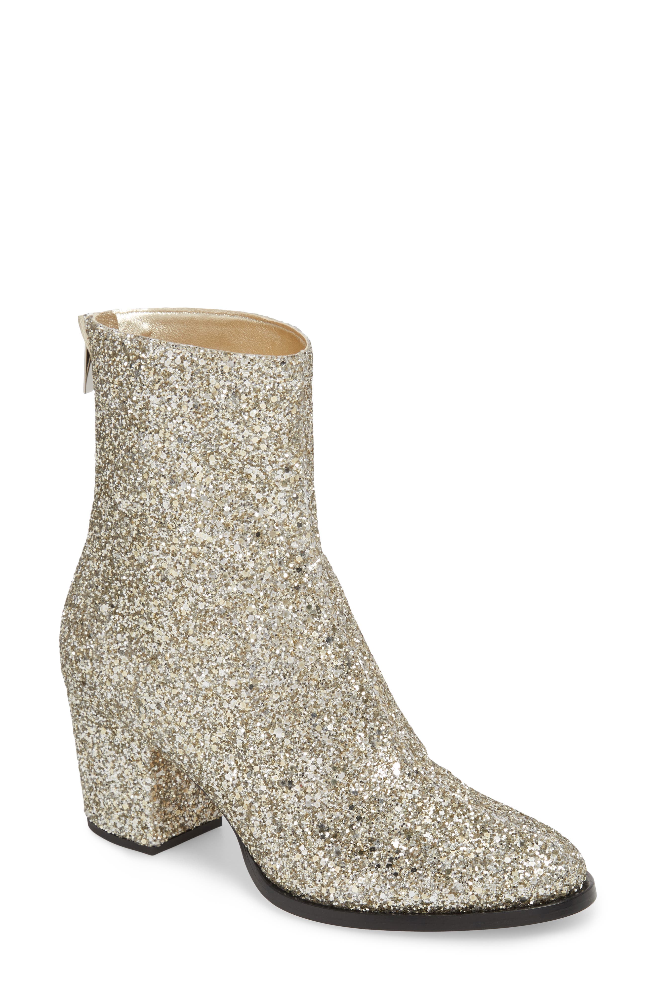 Jimmy Choo Easton Block Heel Bootie, Metallic