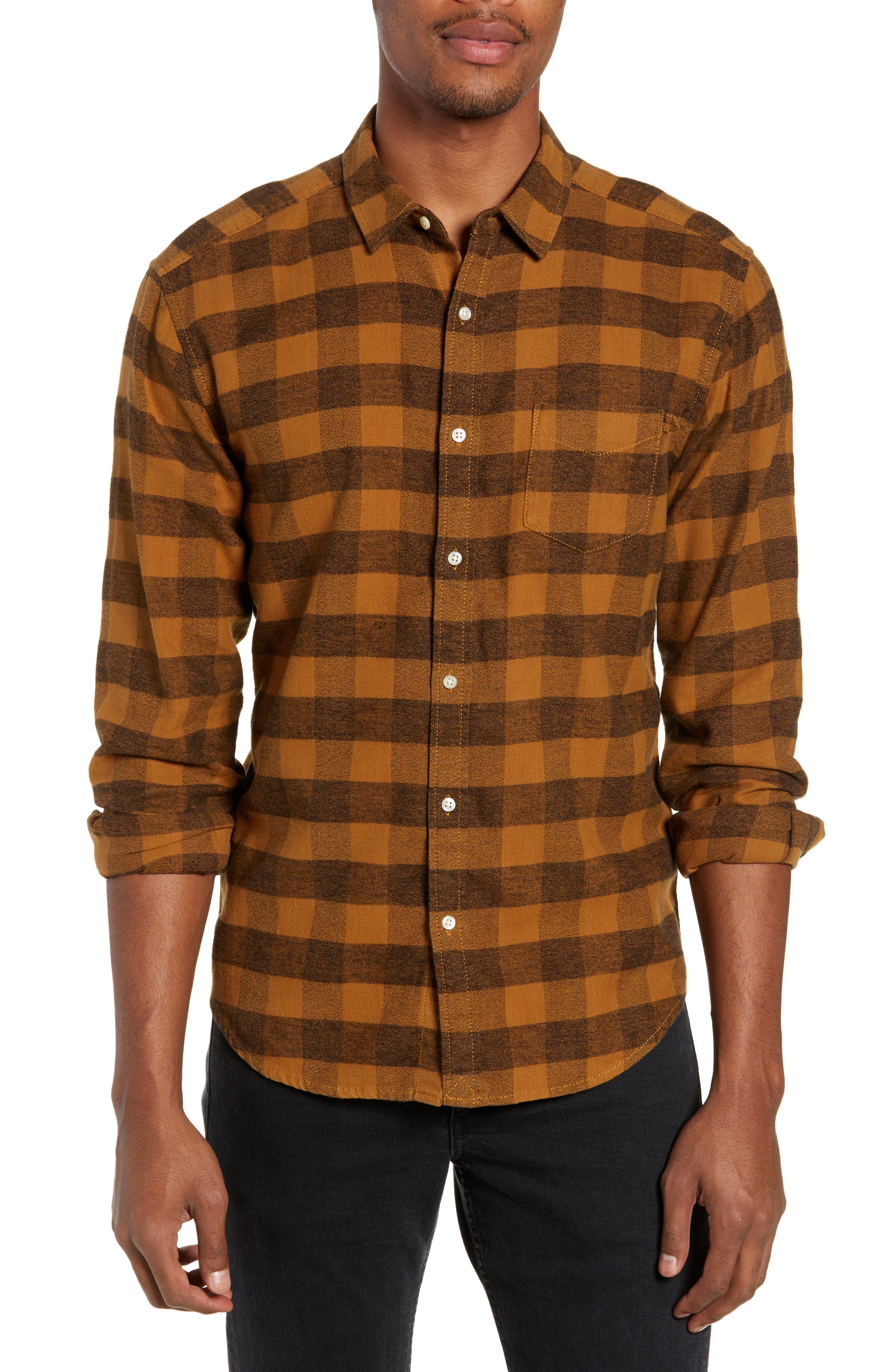 Life/after/denim Allegheny Regular Fit Check Sport Shirt, Yellow