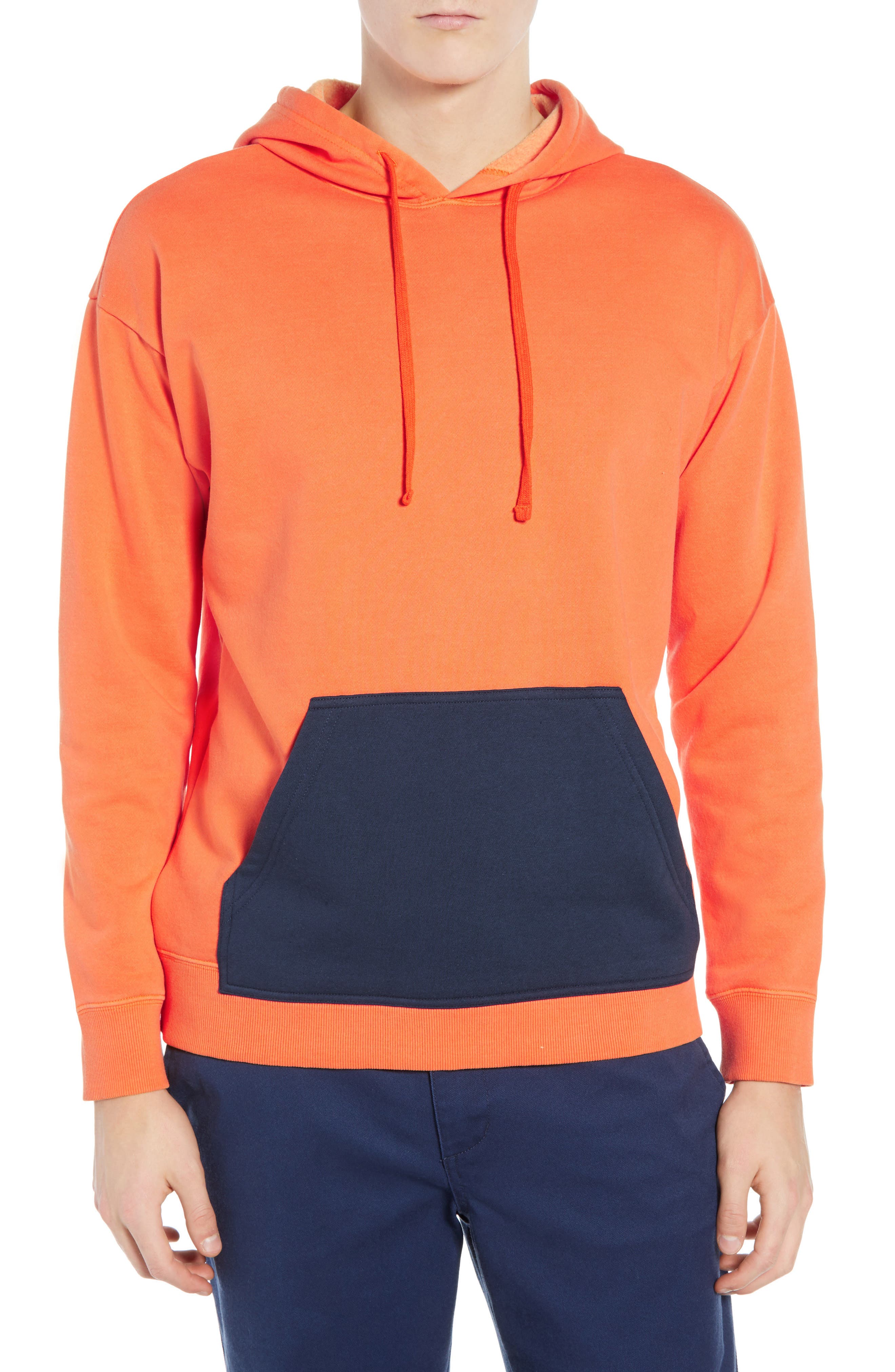 Rvca Adrian Colorblock Hoodie, Orange