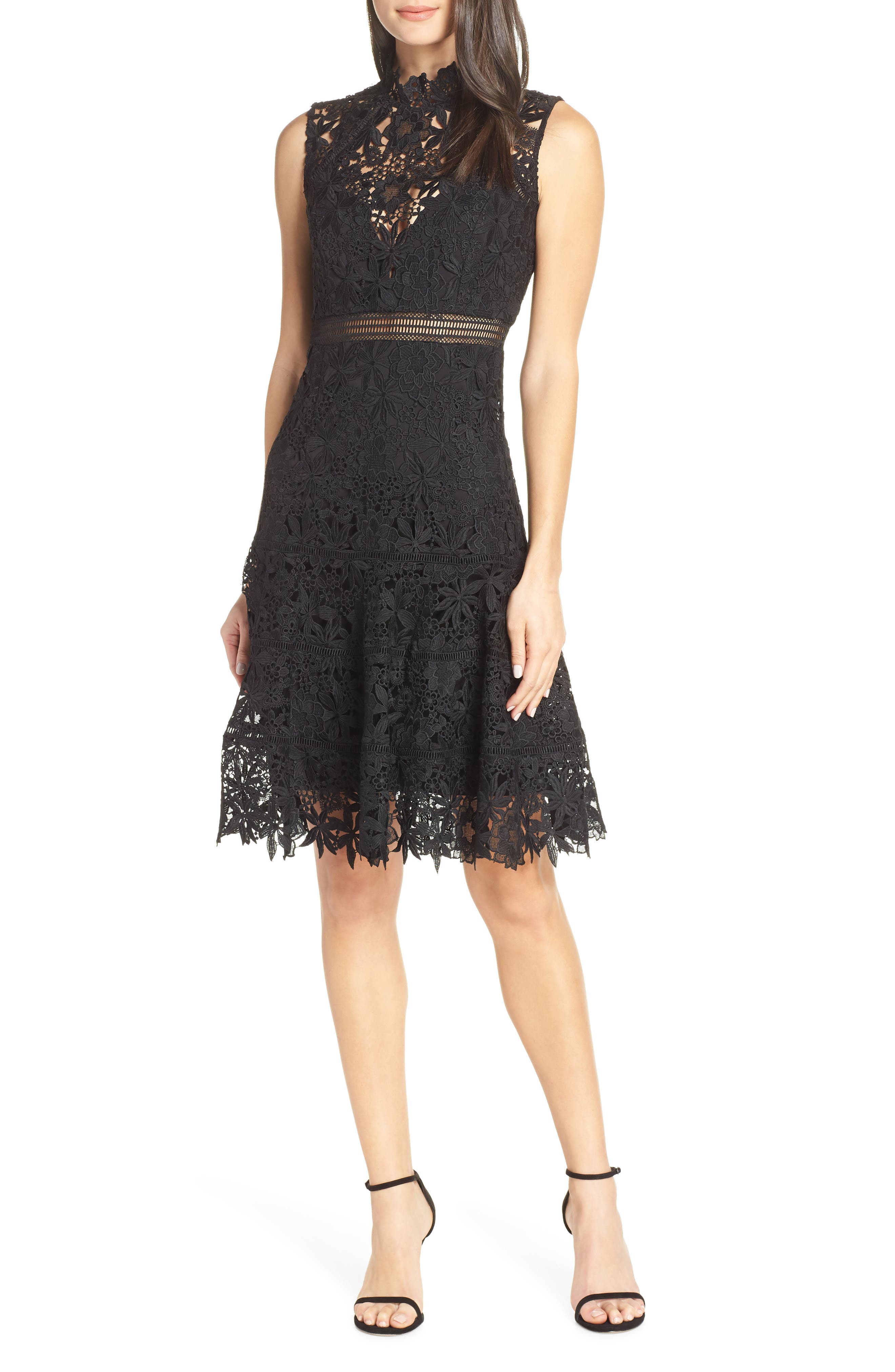 Bardot Elise Lace Cocktail Dress, Black