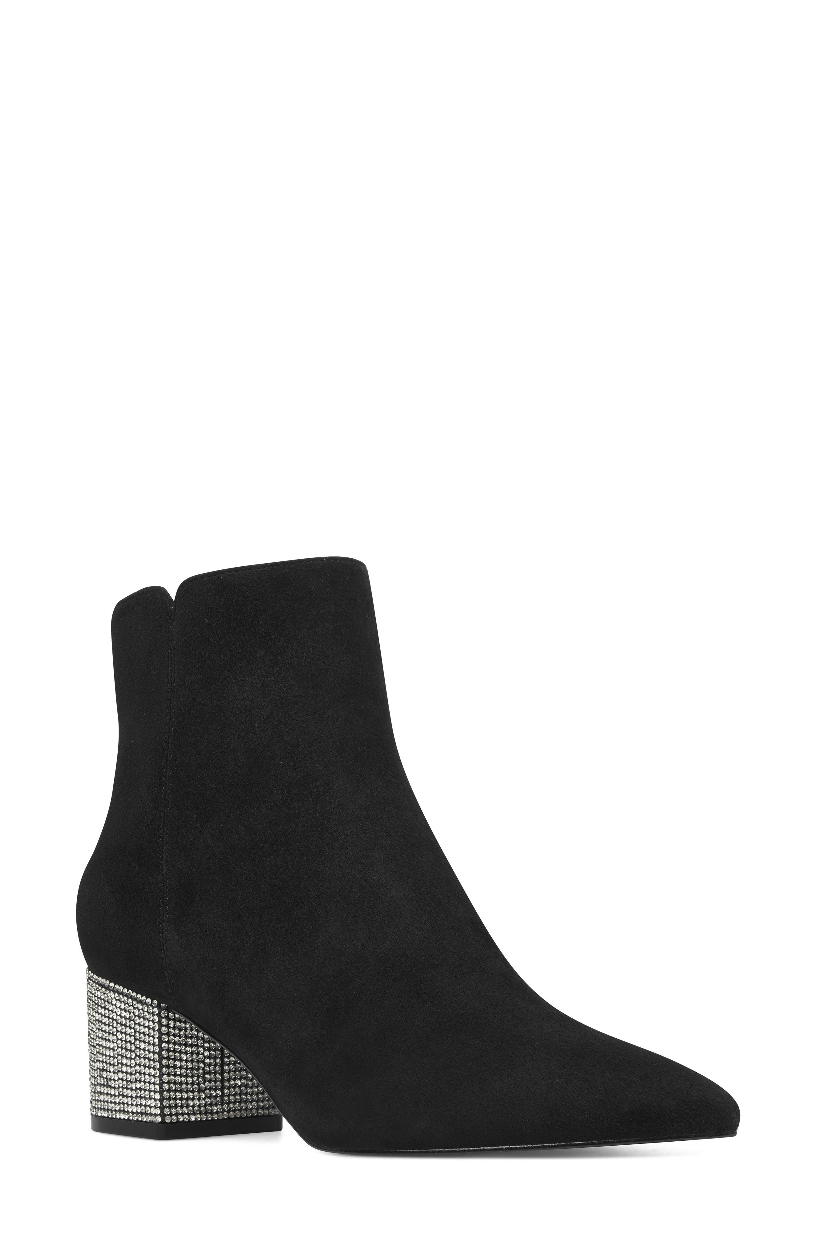 Nine West Richick Crystal Heel Bootie- Black