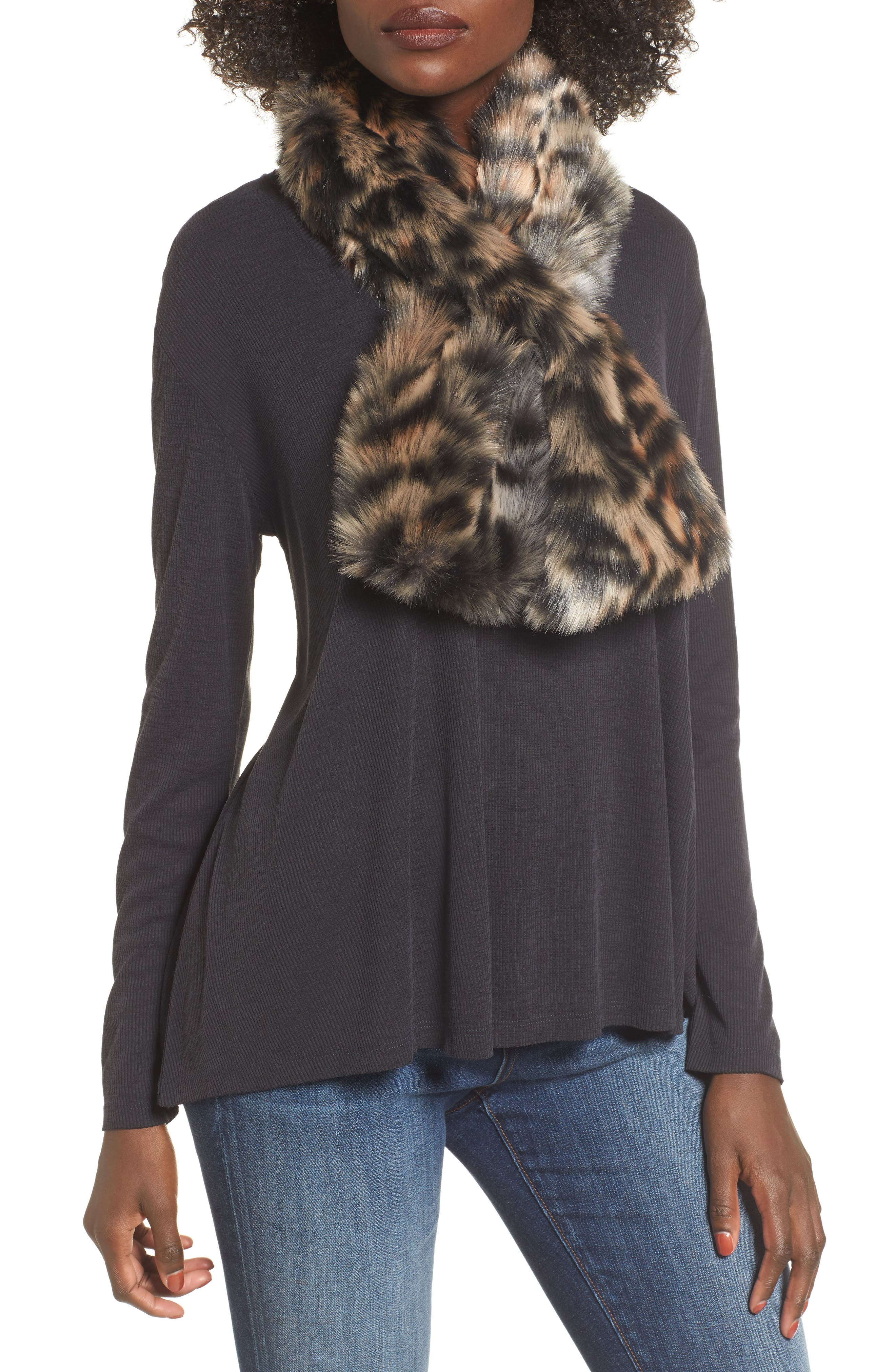 Sole Society Leopard Faux Fur Stole Nordstrom