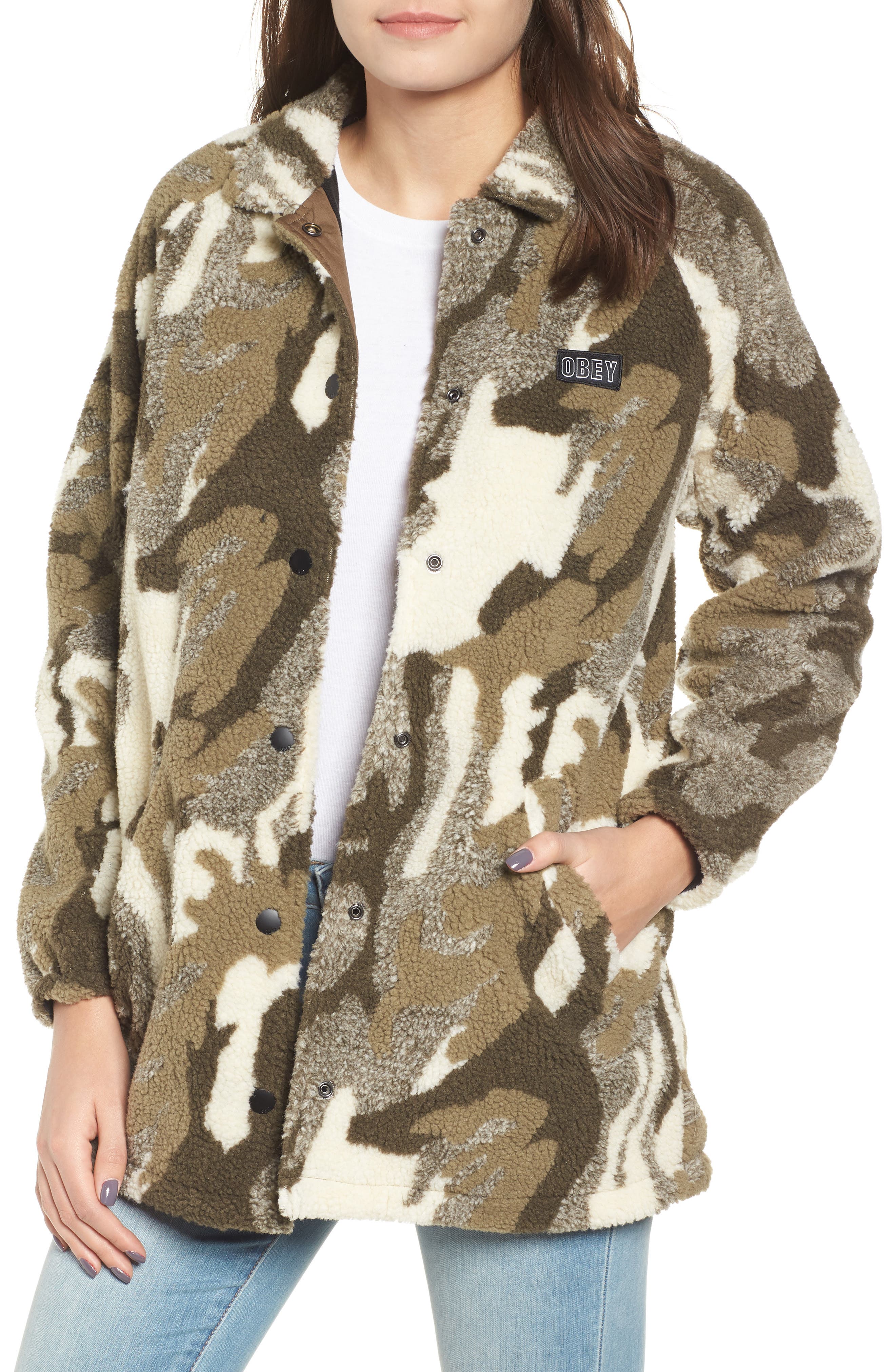 Obey Covert Fleece Jacket, Green