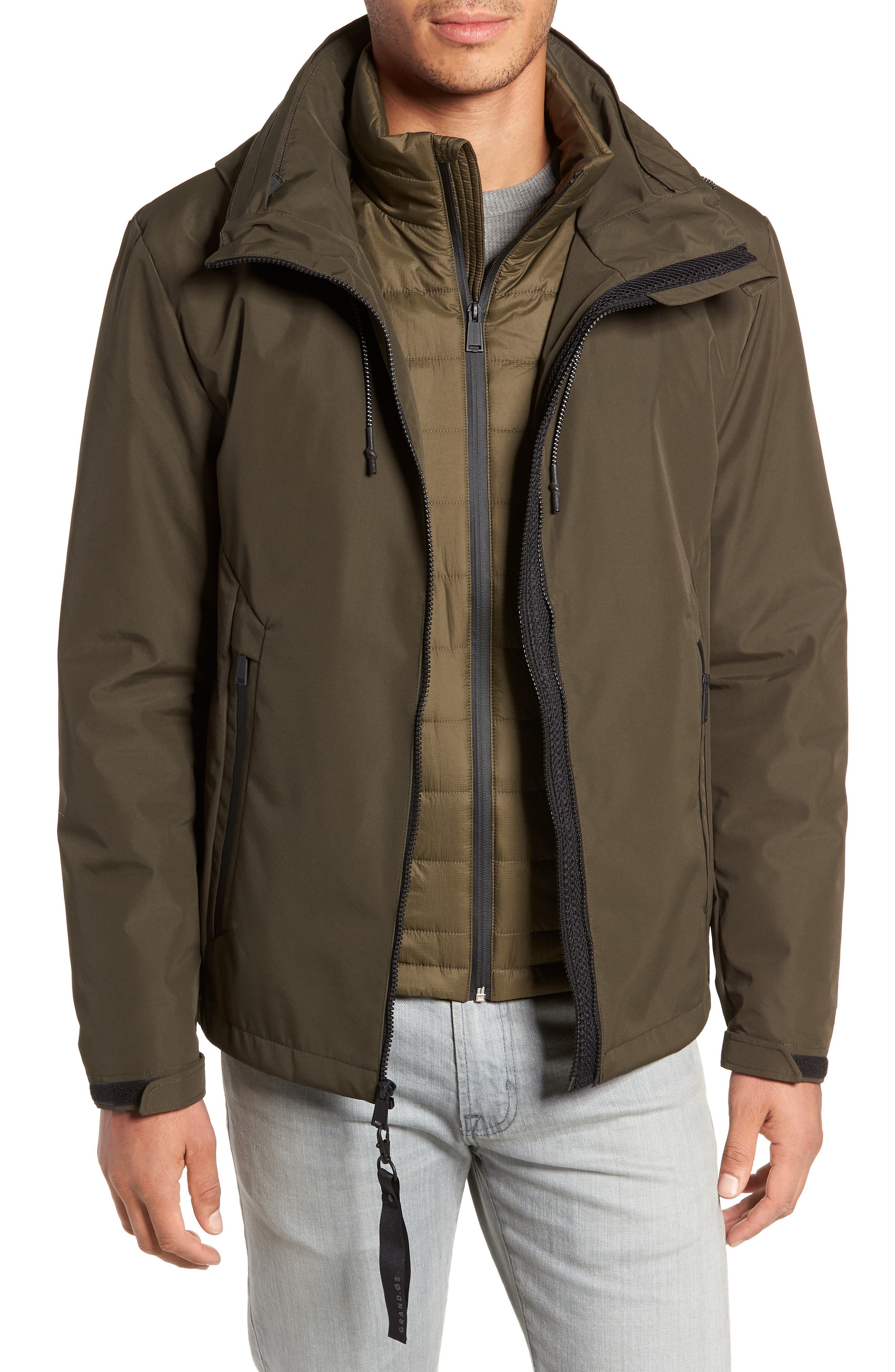 Cole Haan 3-In-1 Rain Jacket, Green