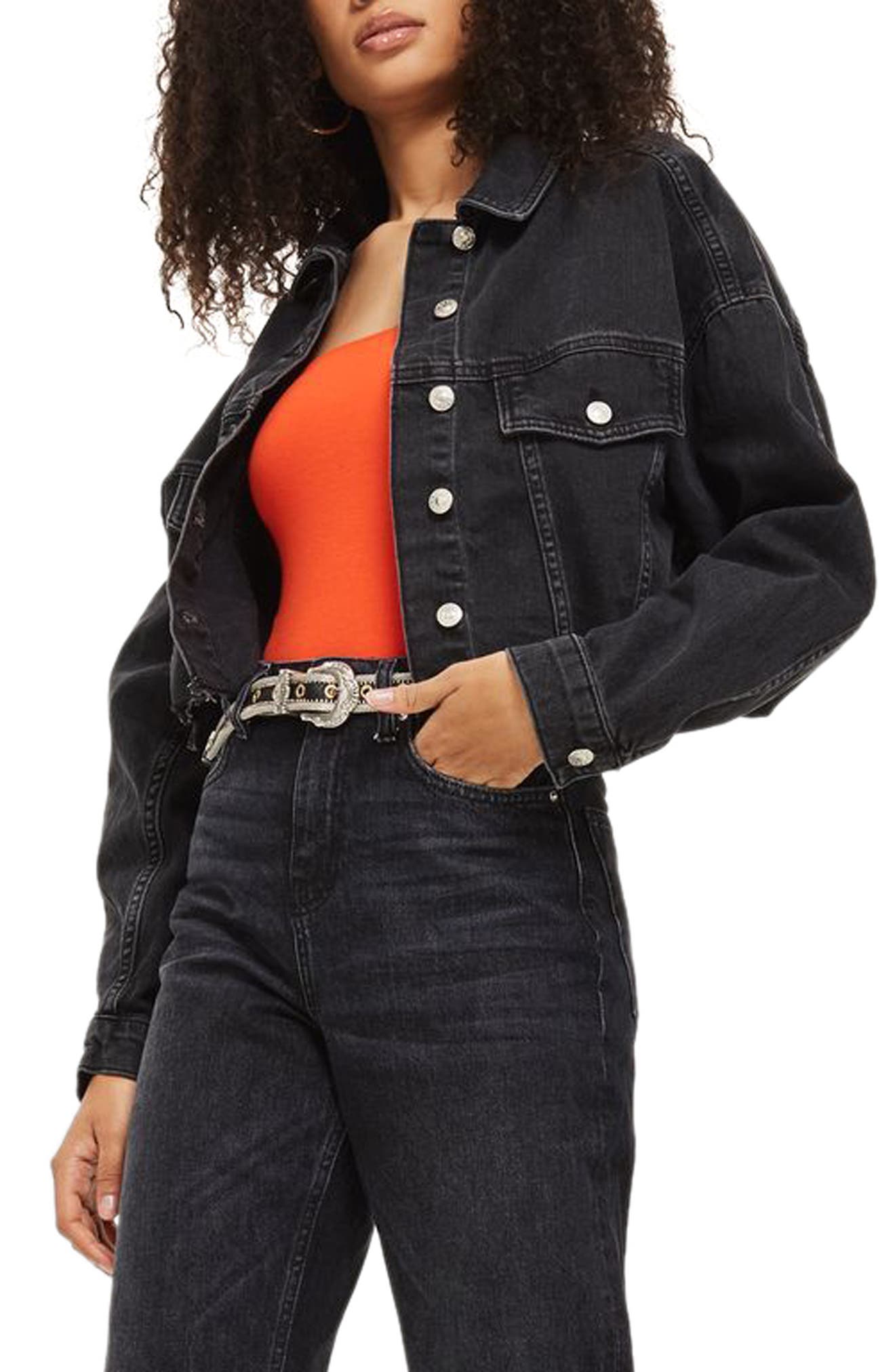 Raw Edge Crop Denim Jacket Nordstrom