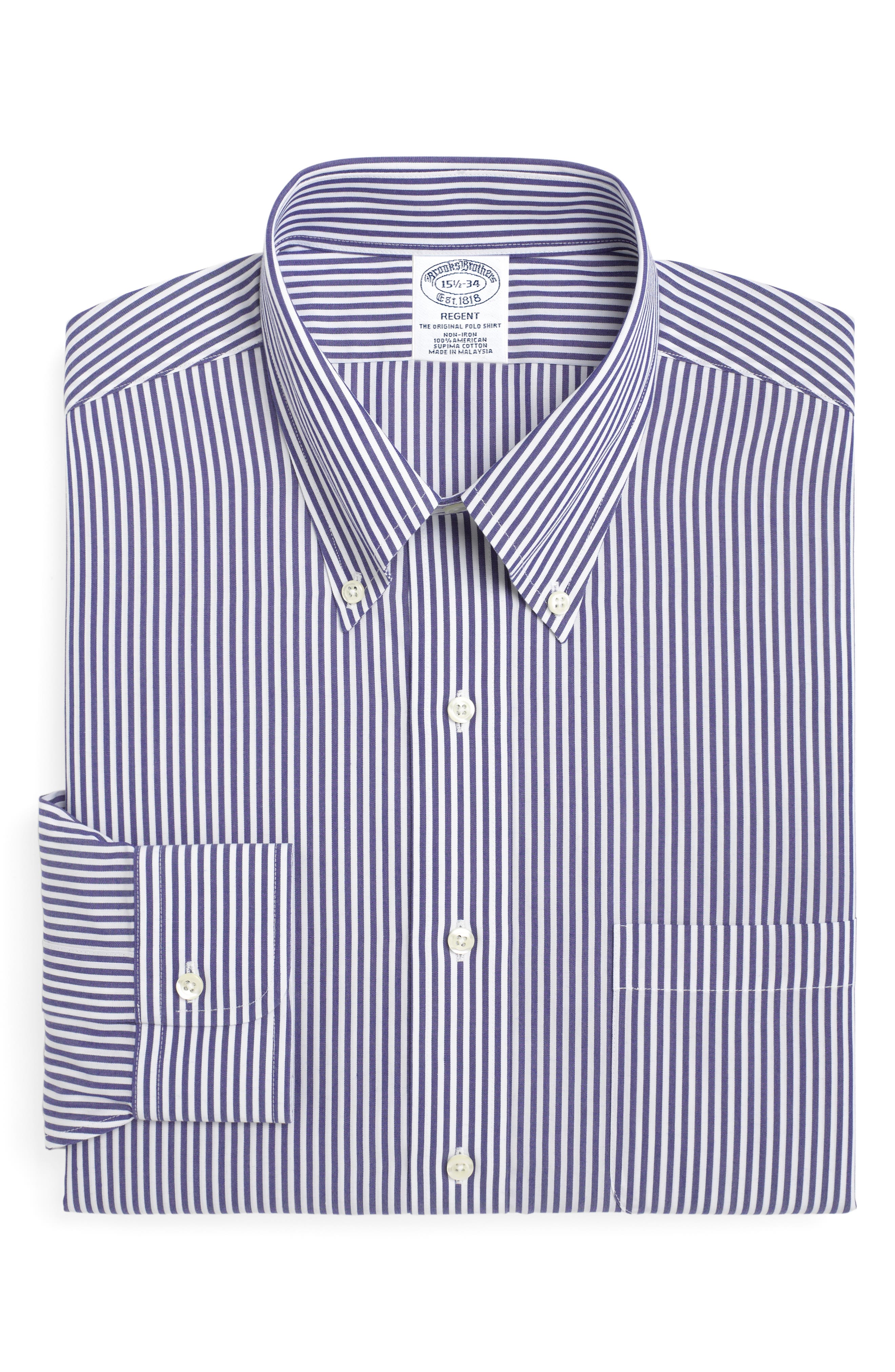 Brooks Brothers Regular Fit Stripe Dress Shirt (3 For $207)