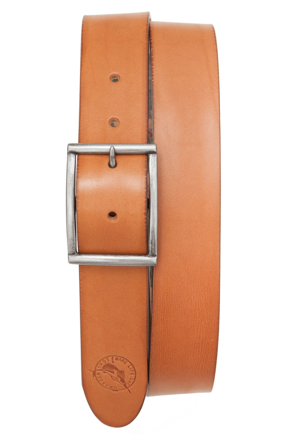 Tommy Bahama Reversible Hibiscus Print Leather Belt