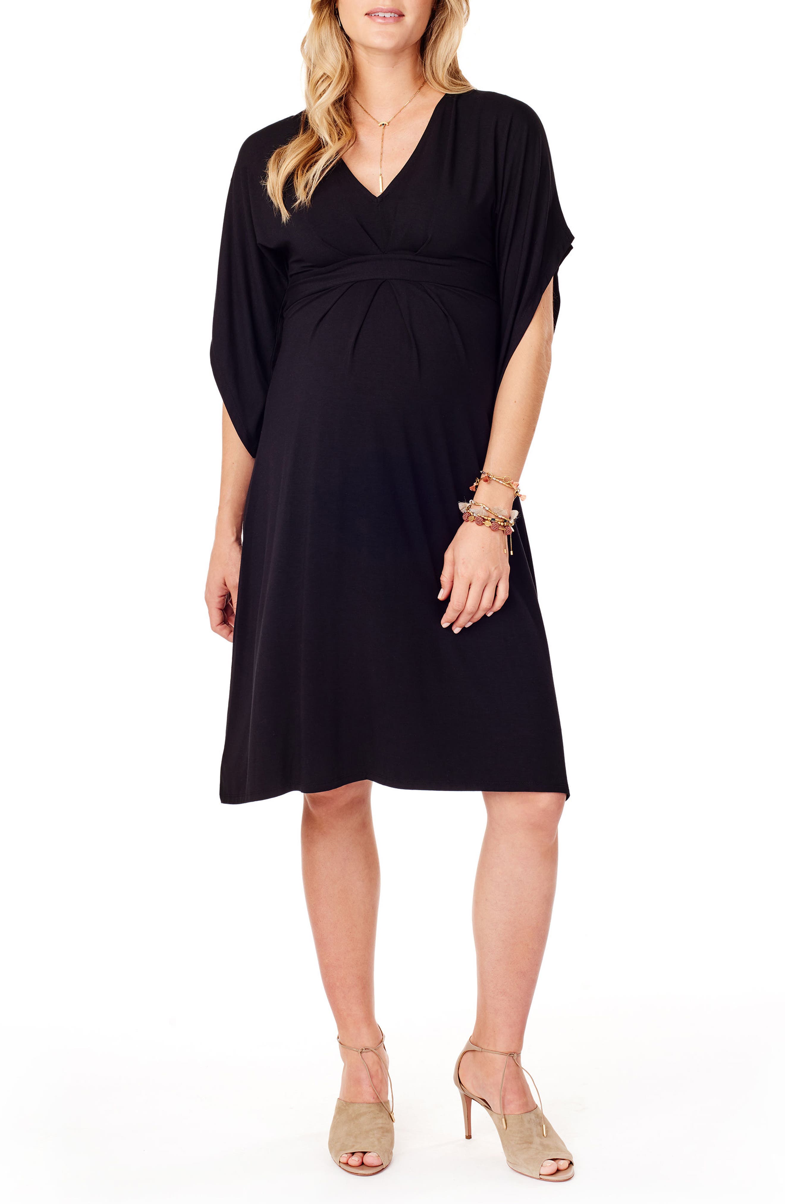 Ingrid & Isabel Split Kimono Sleeve Maternity Dress, Black