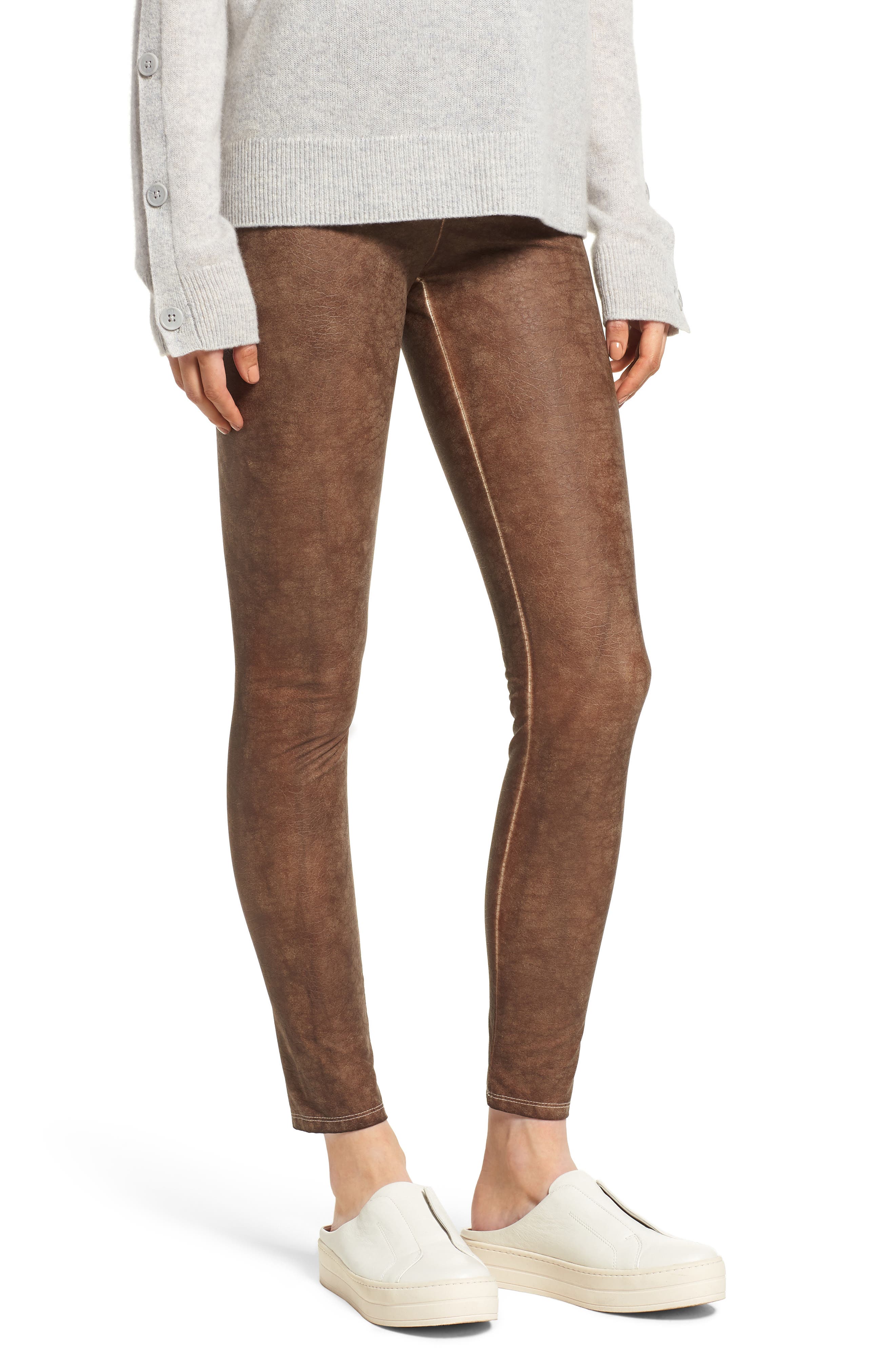 Lysse Faux Leather Leggings, Brown