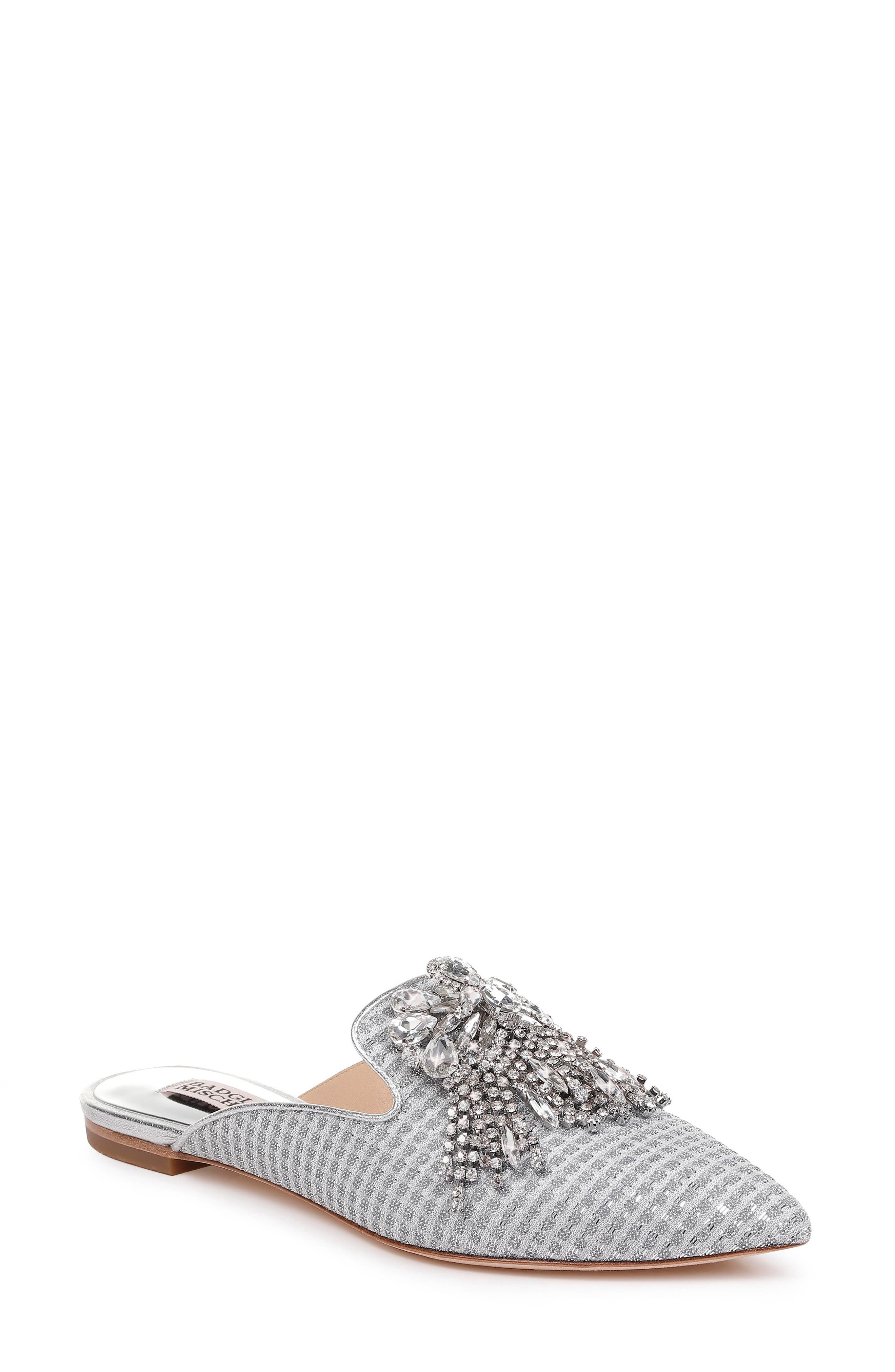 Badgley Mischka Farley Embellished Mule- Metallic