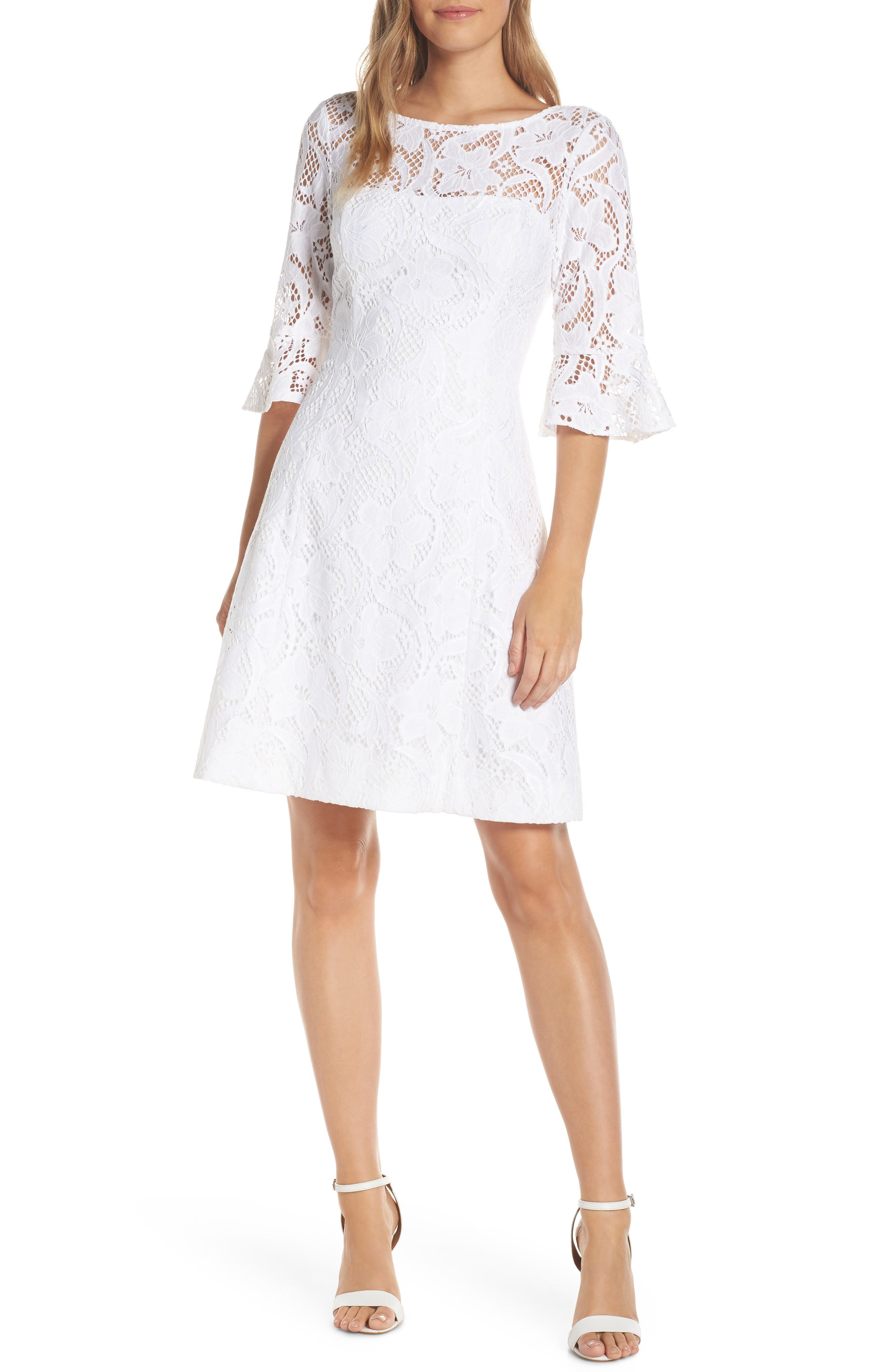 Lilly Pulitzer Allyson Lace Fit & Flare Dress, White