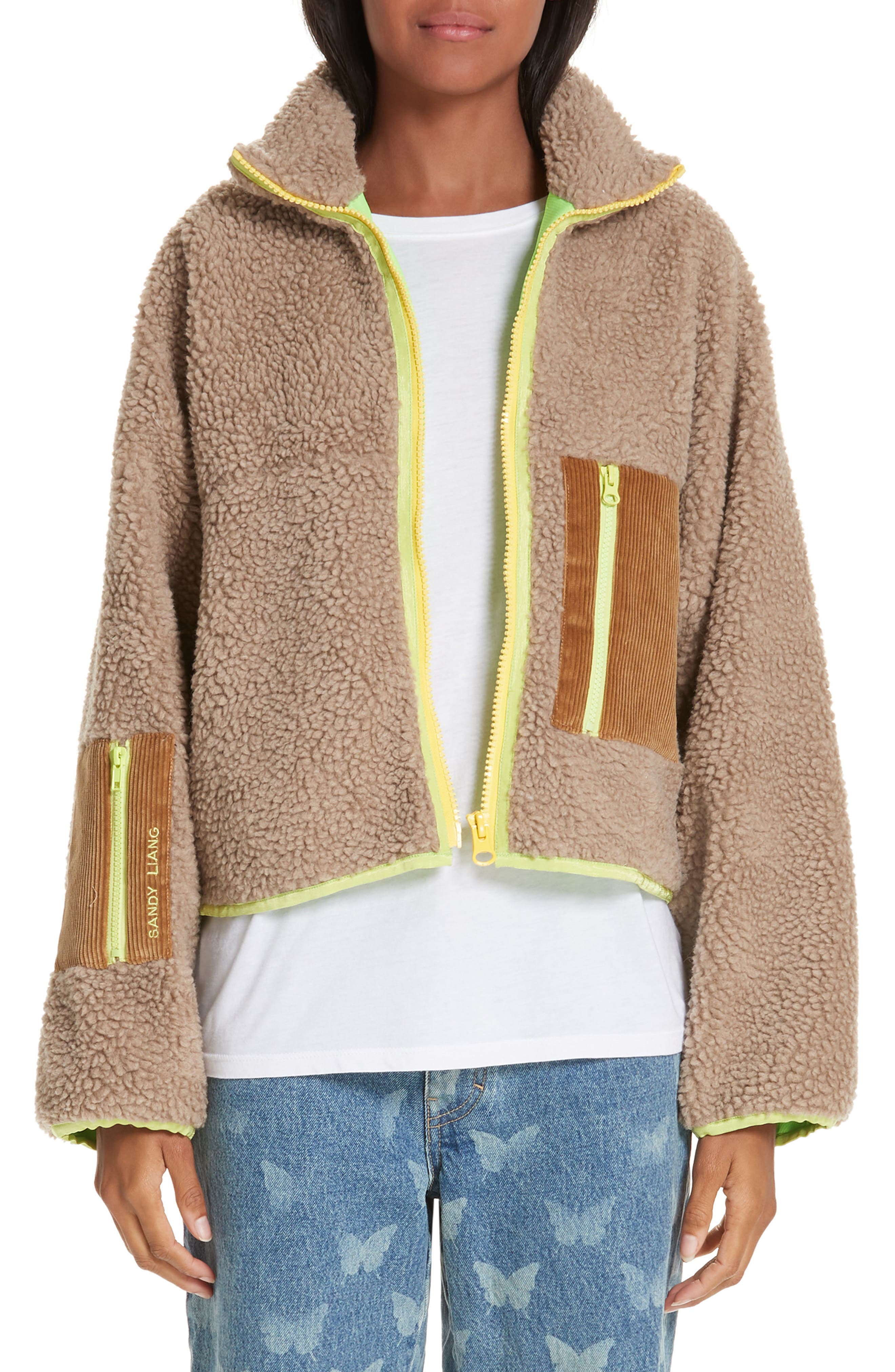 Sandy Liang Neon Trim Fleece Jacket