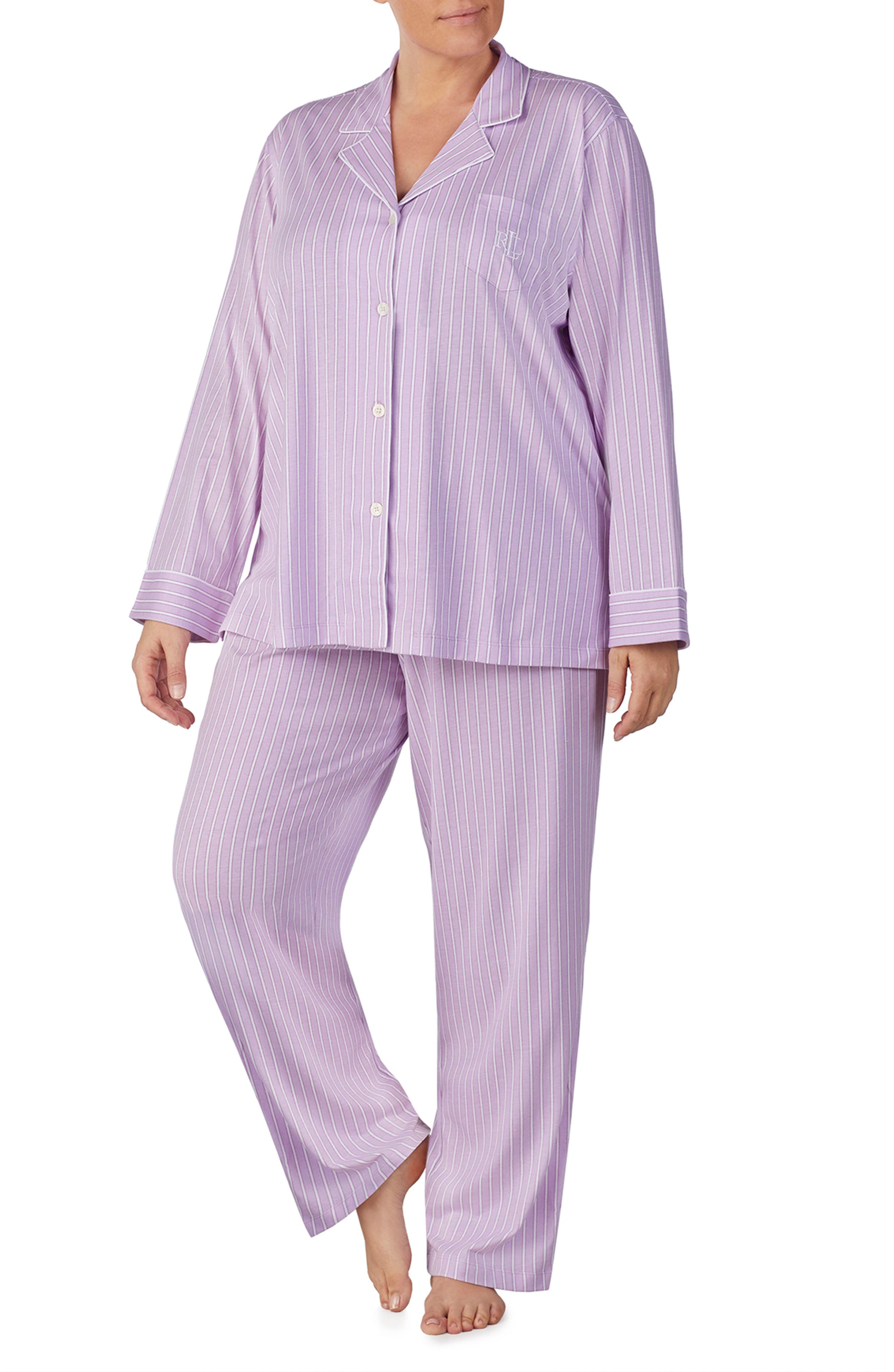 Lauren Ralph Lauren Stripe Pajamas (Plus Size) Nordstrom