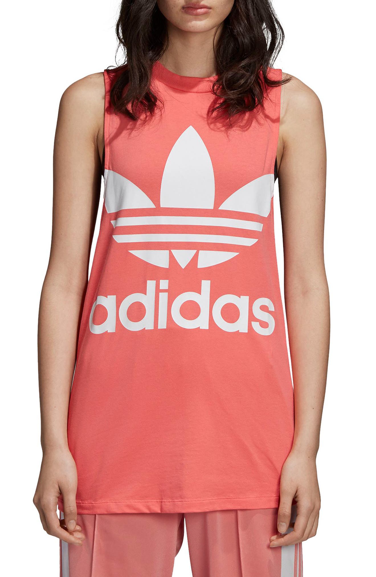 UPC 191036952224 product image for Women's Adidas Originals Trefoil Tank, Size Small - Red | upcitemdb.com