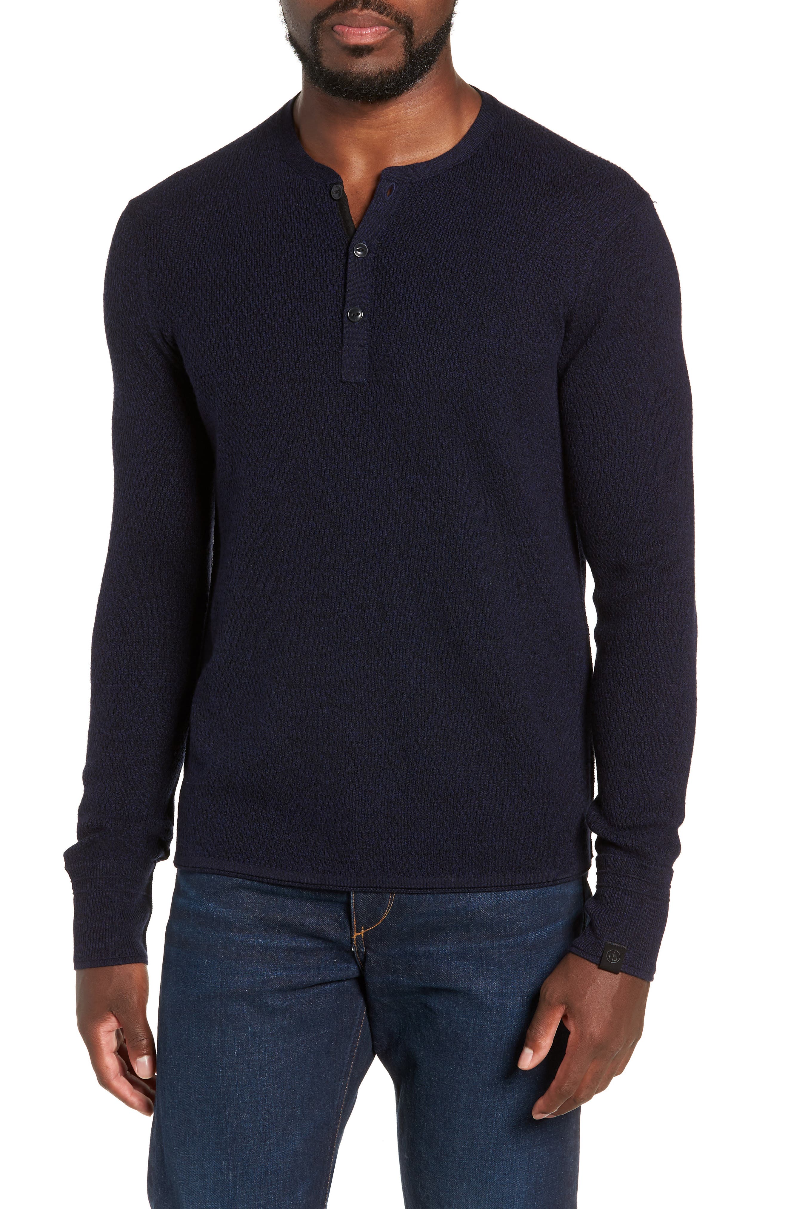 Rag & Bone Gregory Merino Wool Blend Thermal Henley