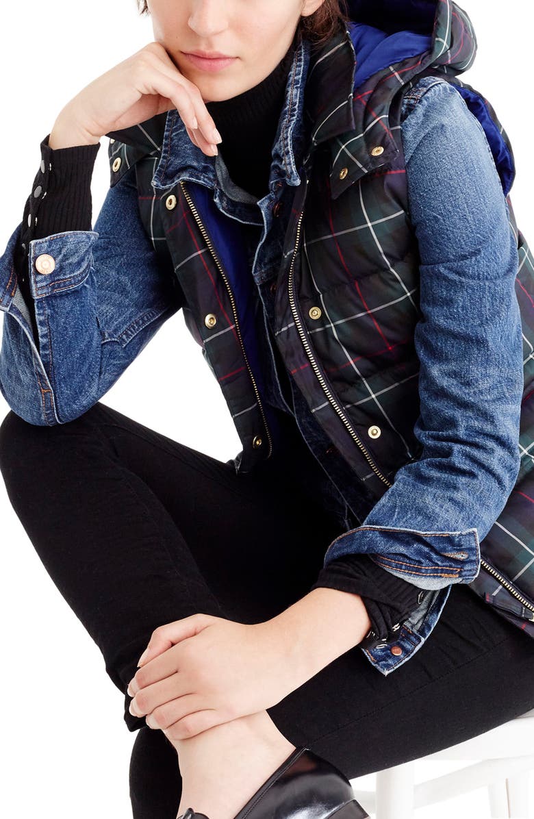 J crew plaid puffer jacket Outlet