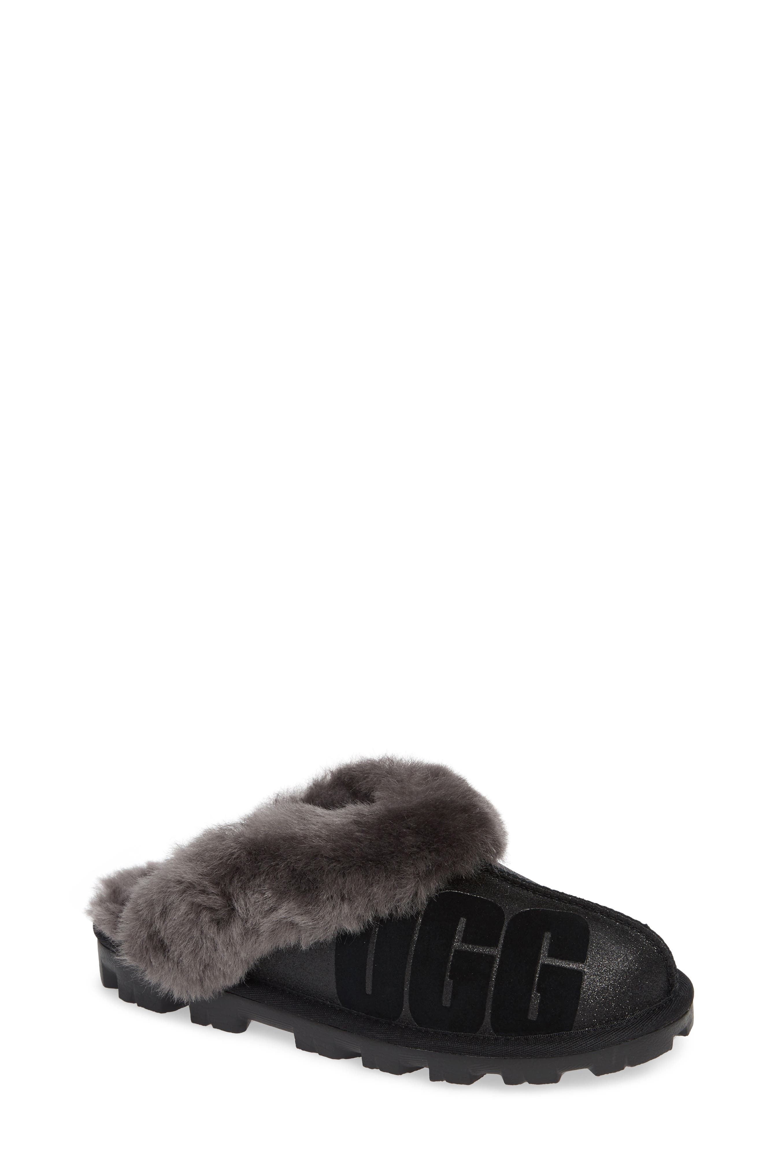 Ugg Sparkle Genuine Shearling Slipper, Black