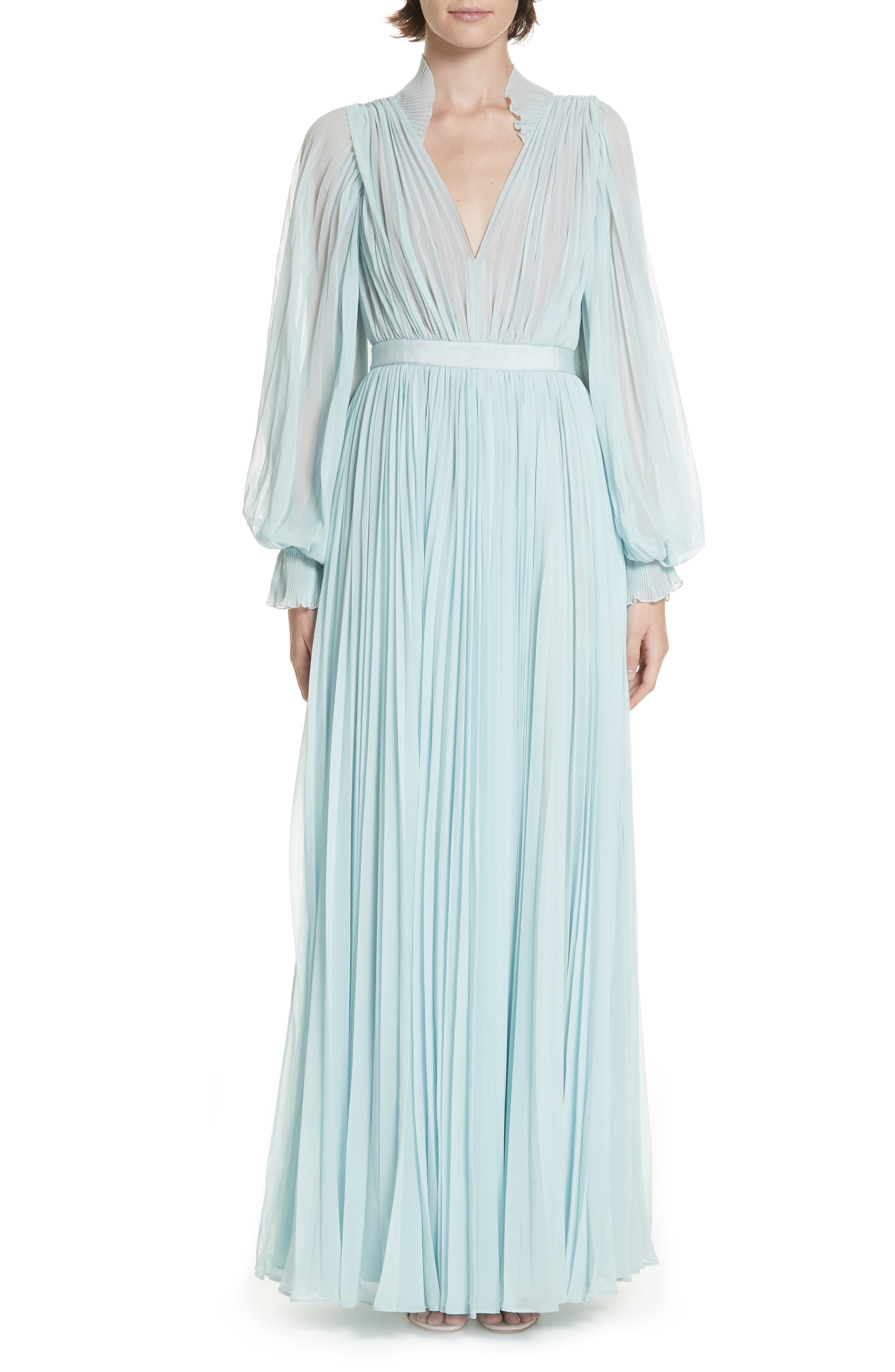 Self-Portrait Chiffon Maxi Dress, Blue