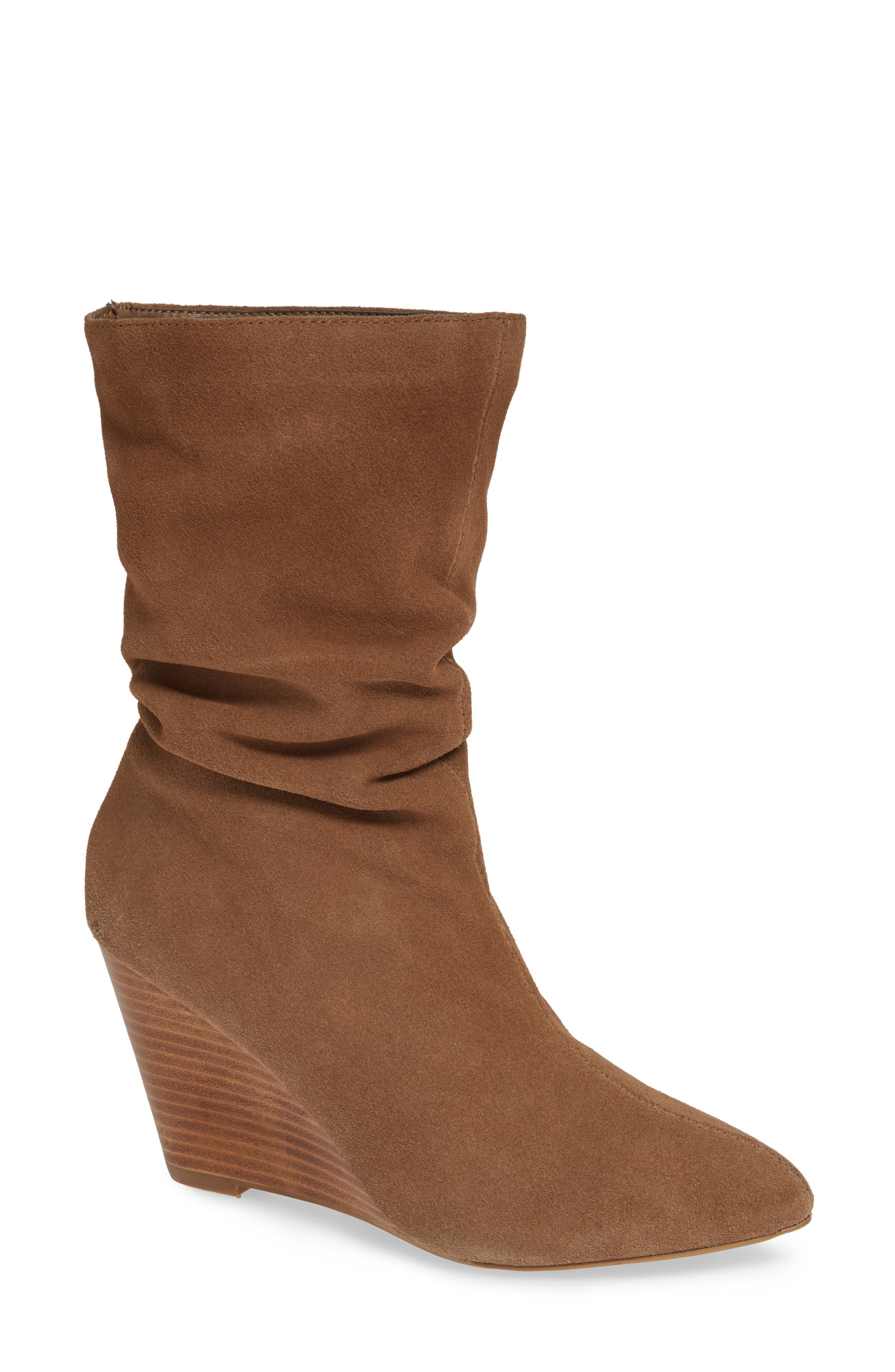Charles By Charles David Edell Slouchy Wedge Boot- Beige