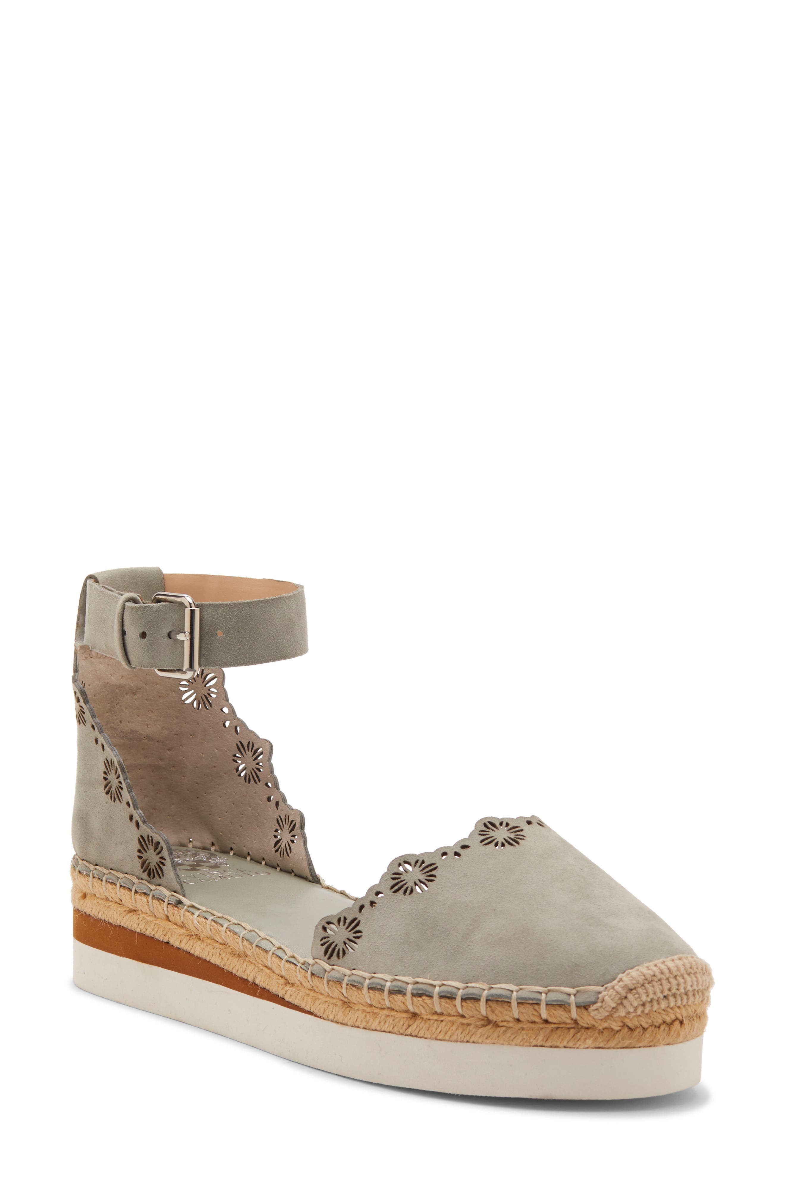 Vince Camuto Breshan Ankle Strap Espadrille Wedge, Green