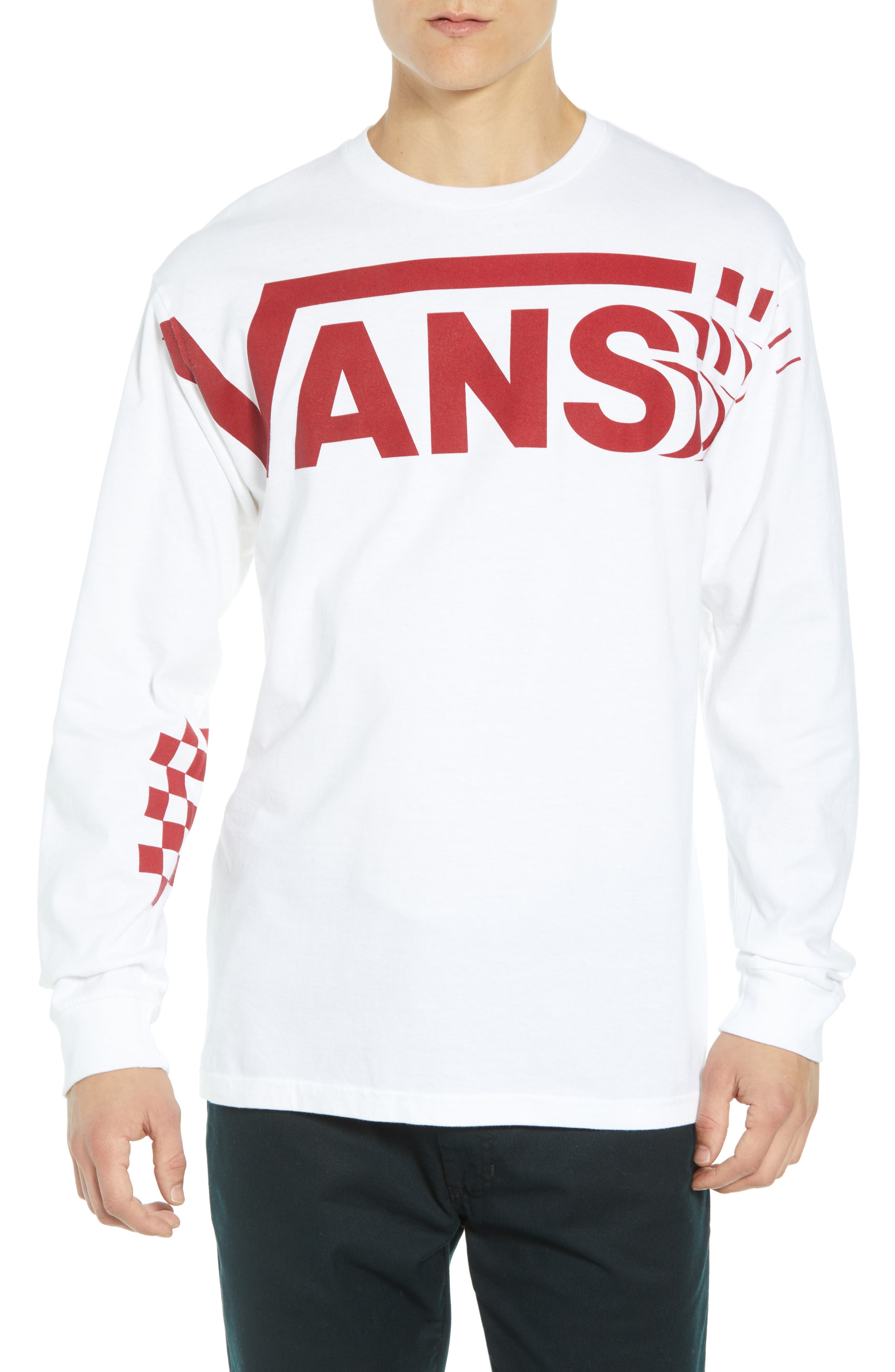 Vans Distorted Long Sleeve T-Shirt, White