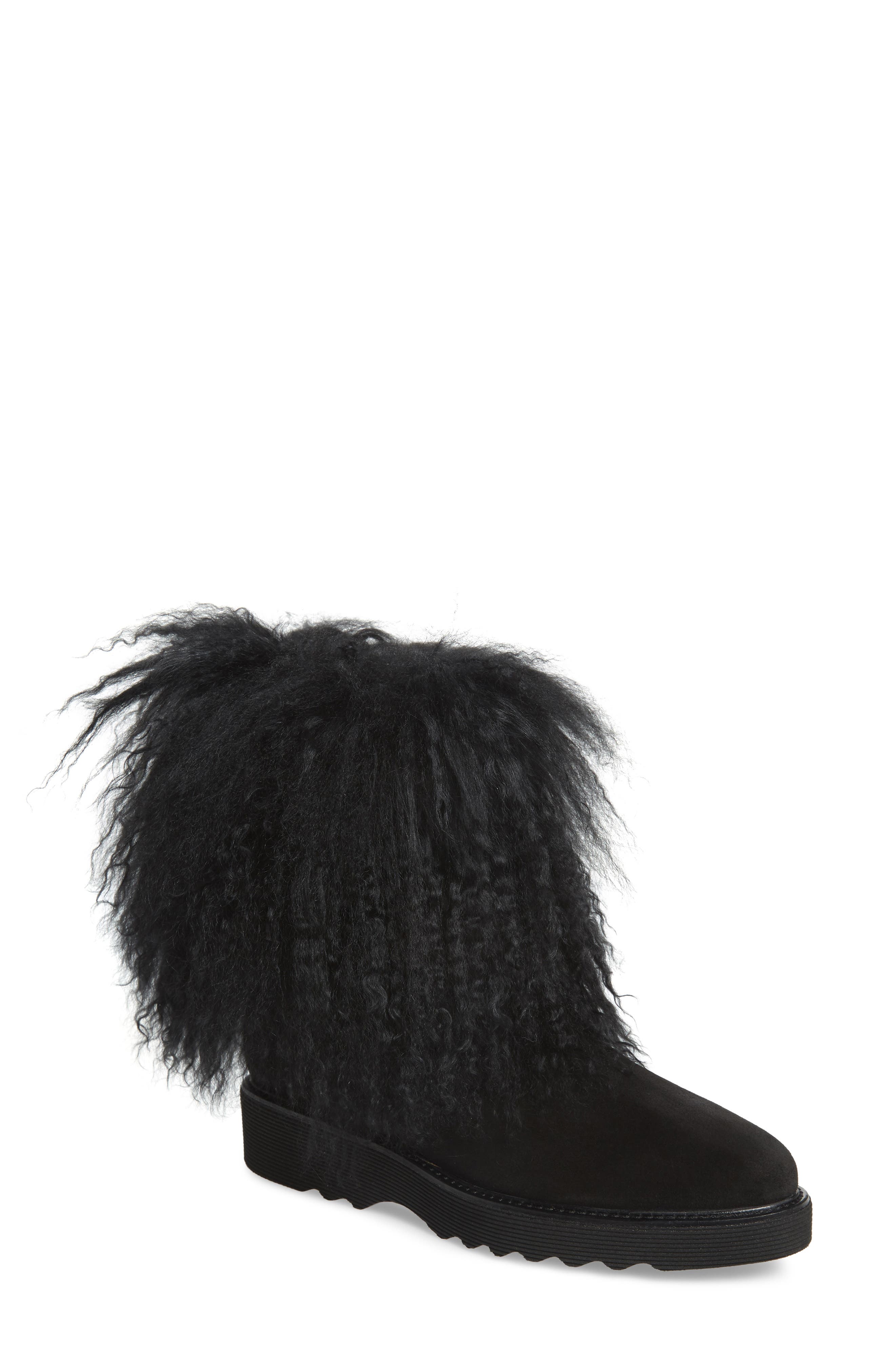Aquatalia Kaegan Genuine Shearling Boot- Black