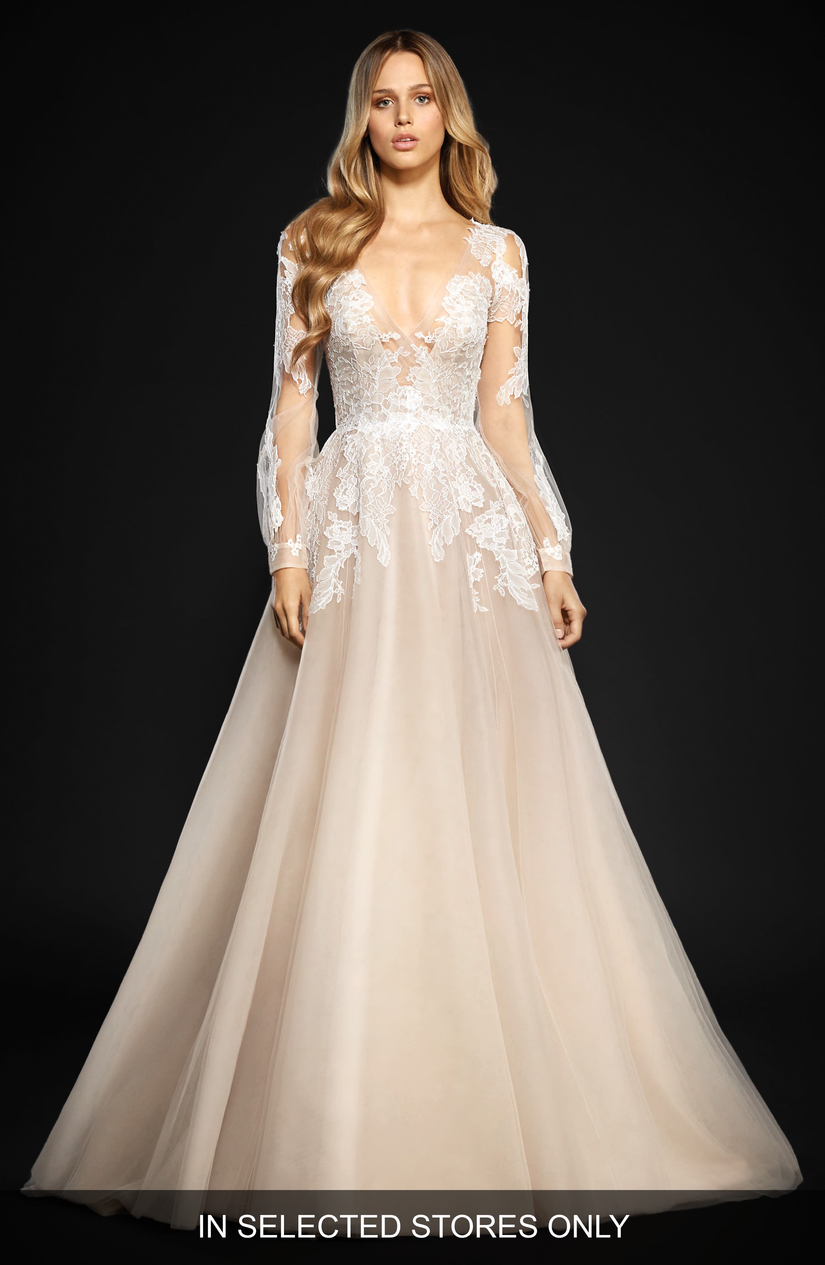 Hayley Paige Winnie Long Sleeve Lace & Tulle Ballgown