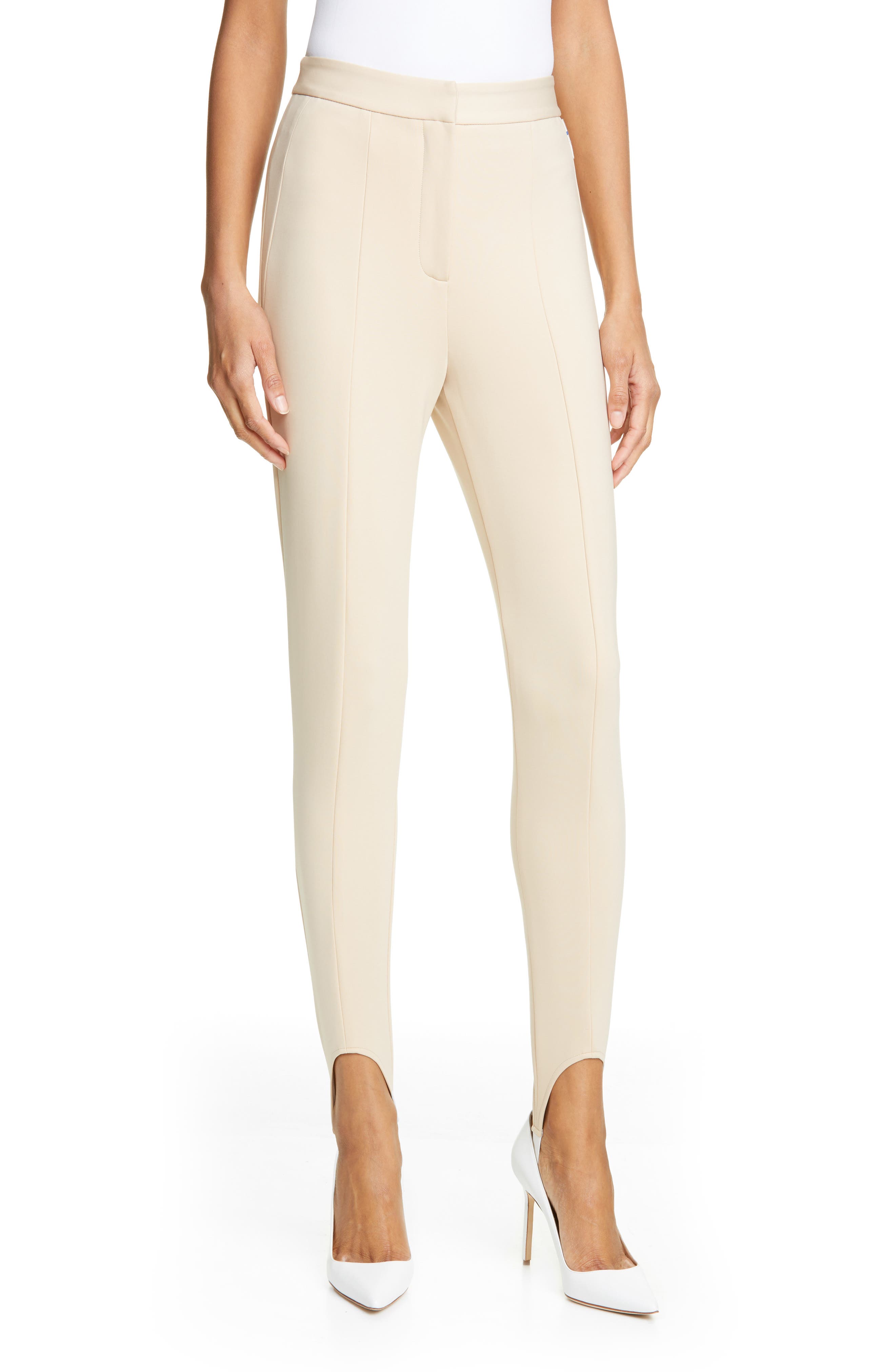 Tibi Stirrup Leggings, Beige