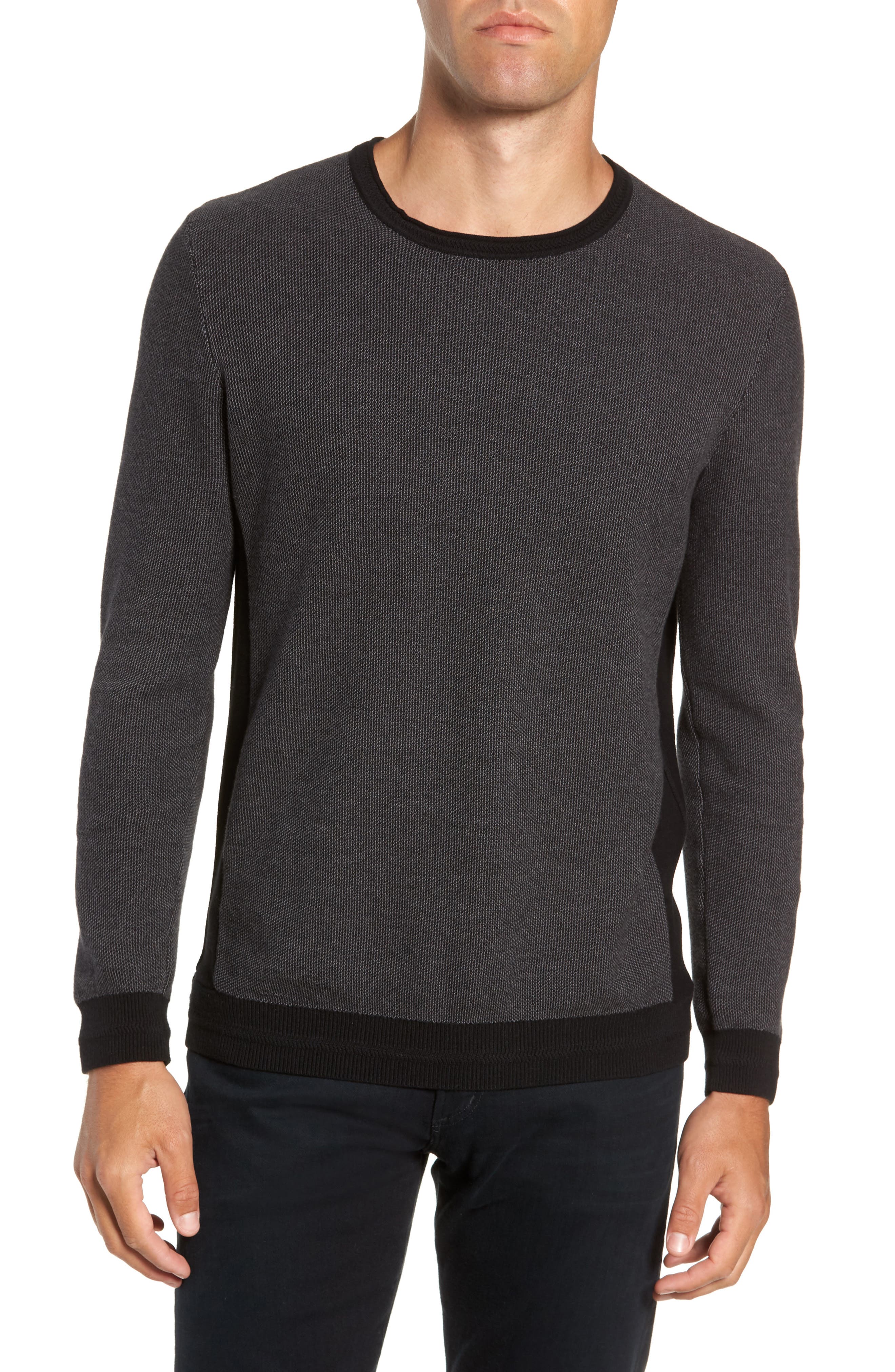 Vince Camuto Space Dye Slim Fit Sweater, Black