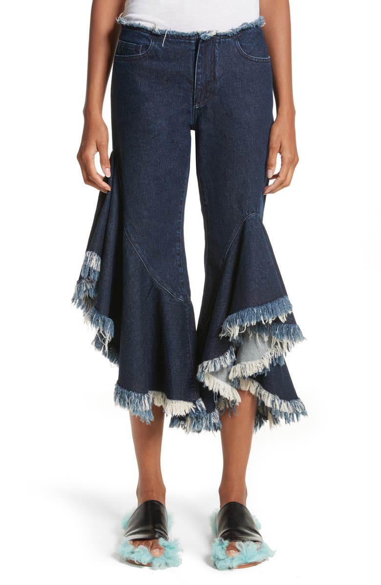 Marques'Almeida Frill Flare Crop Jeans | Nordstrom
