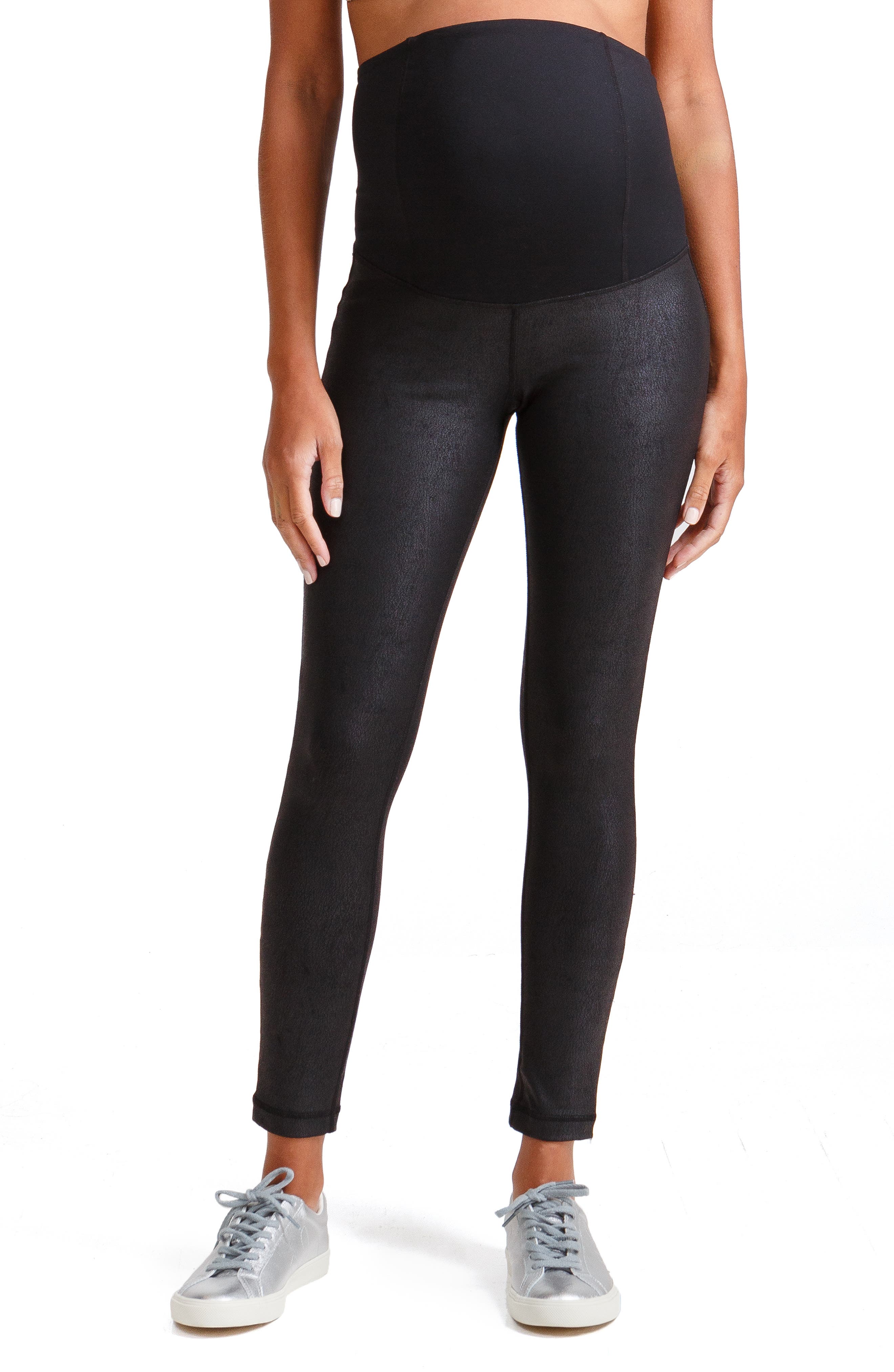 Ingrid & Isabel Faux Leather Maternity Leggings, Black
