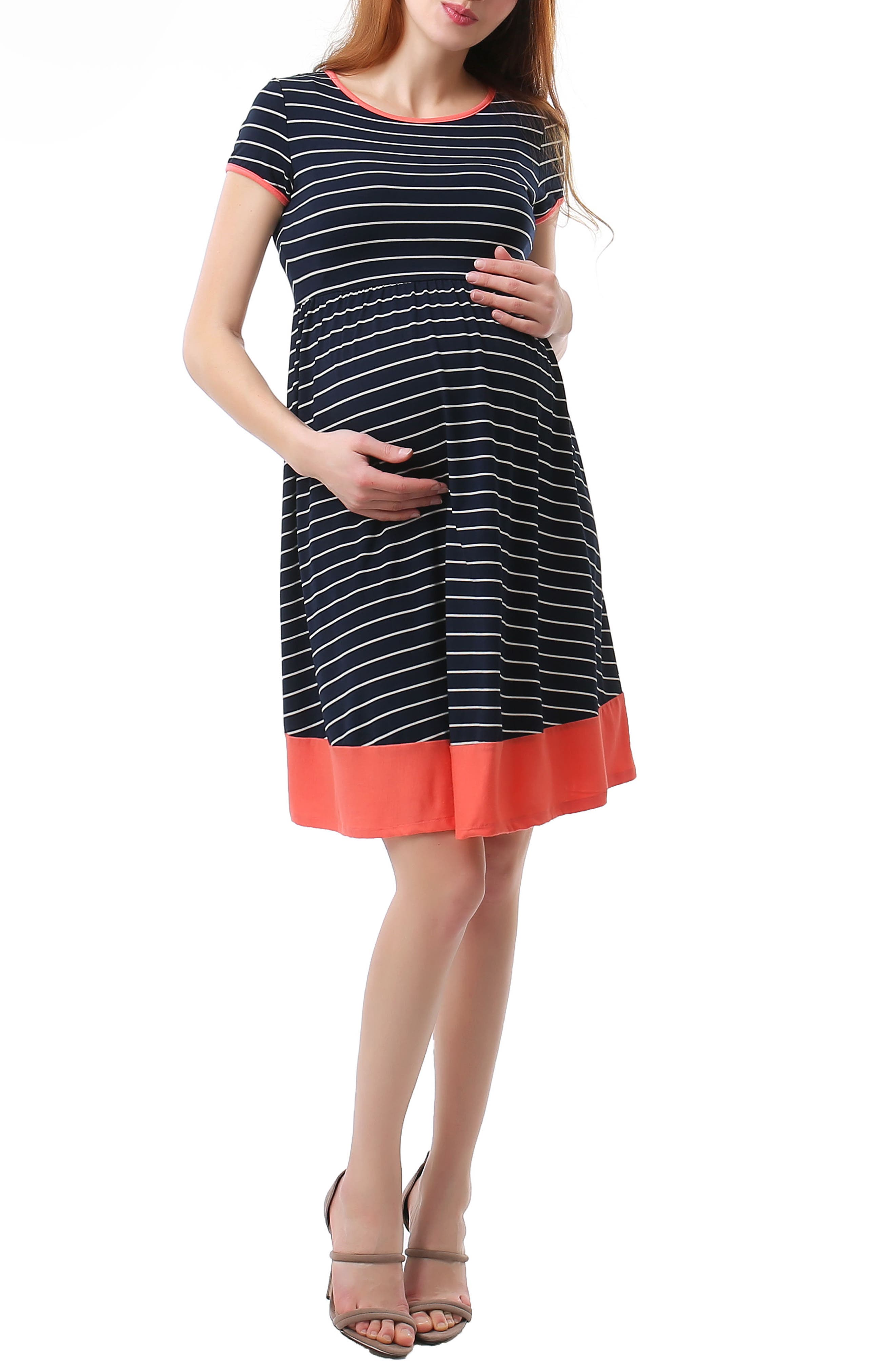Kimi And Kai Kira Stripe Maternity Skater Dress