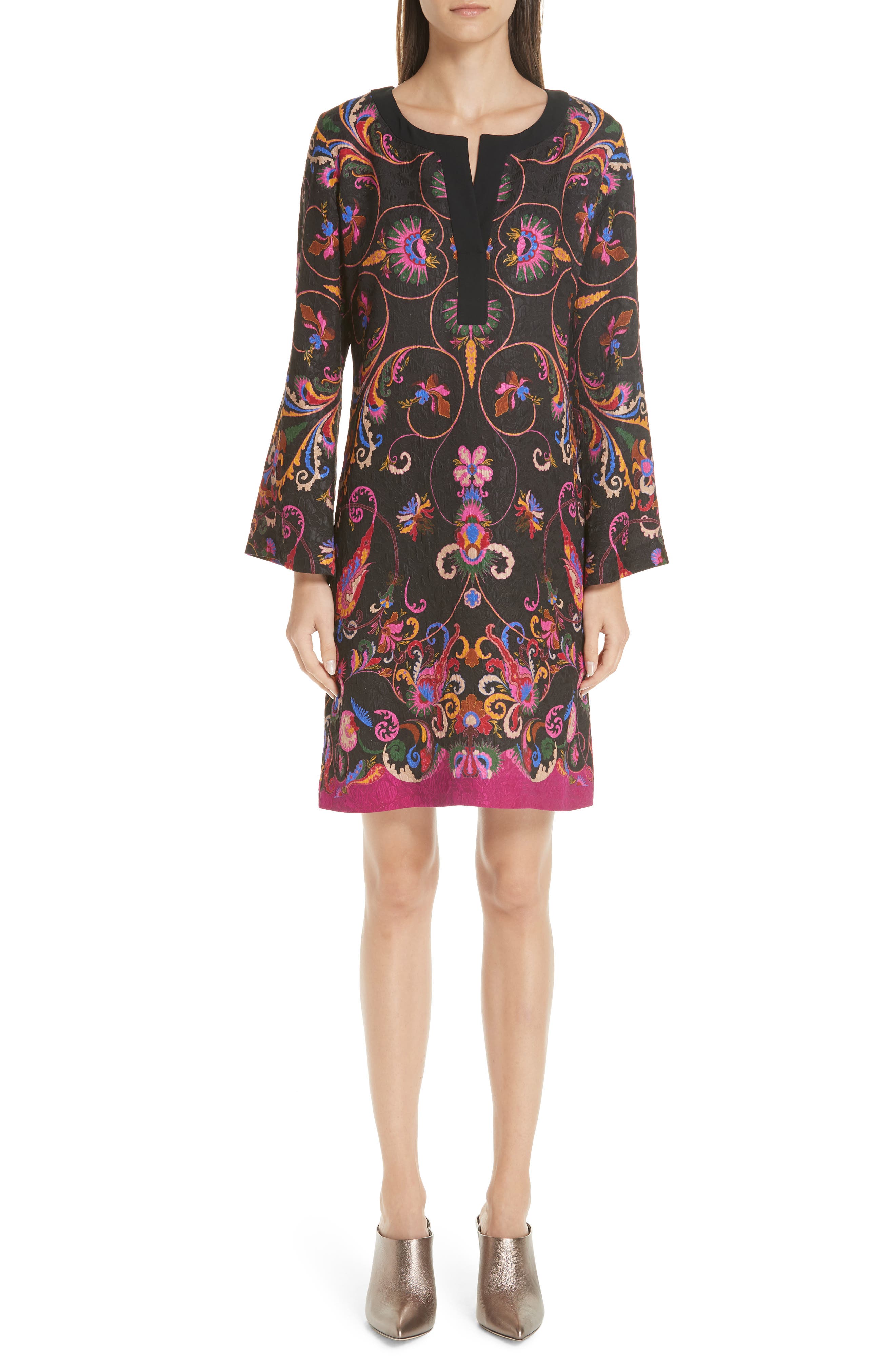Etro Paisley Print Brocade Sheath Dress